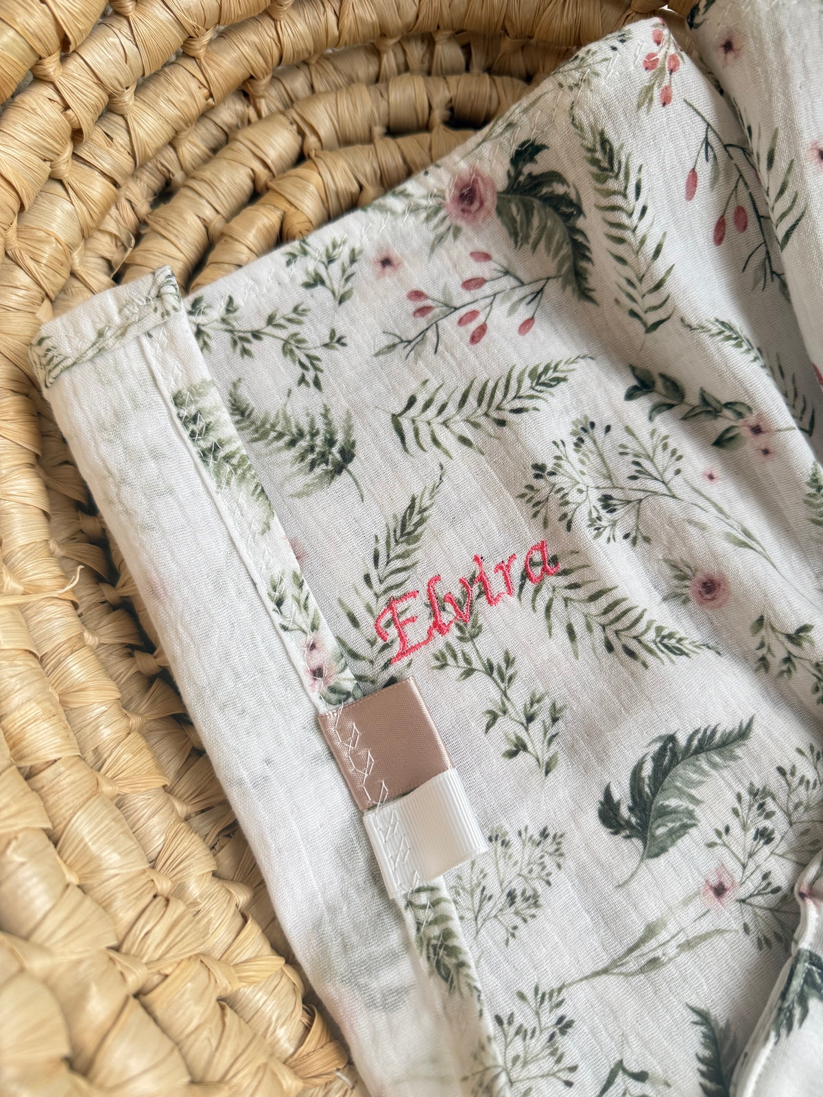 Coffret Lange + Attache Tétine Personnalisé | Gaze de Coton