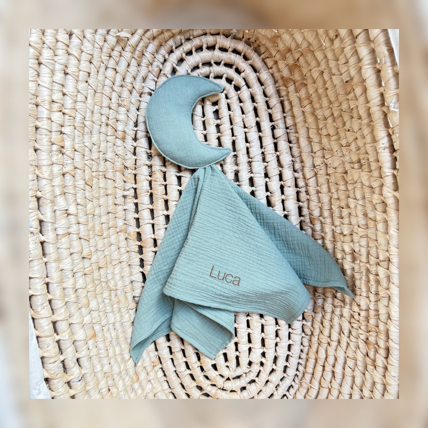 Doudou gaze de coton- motif lune