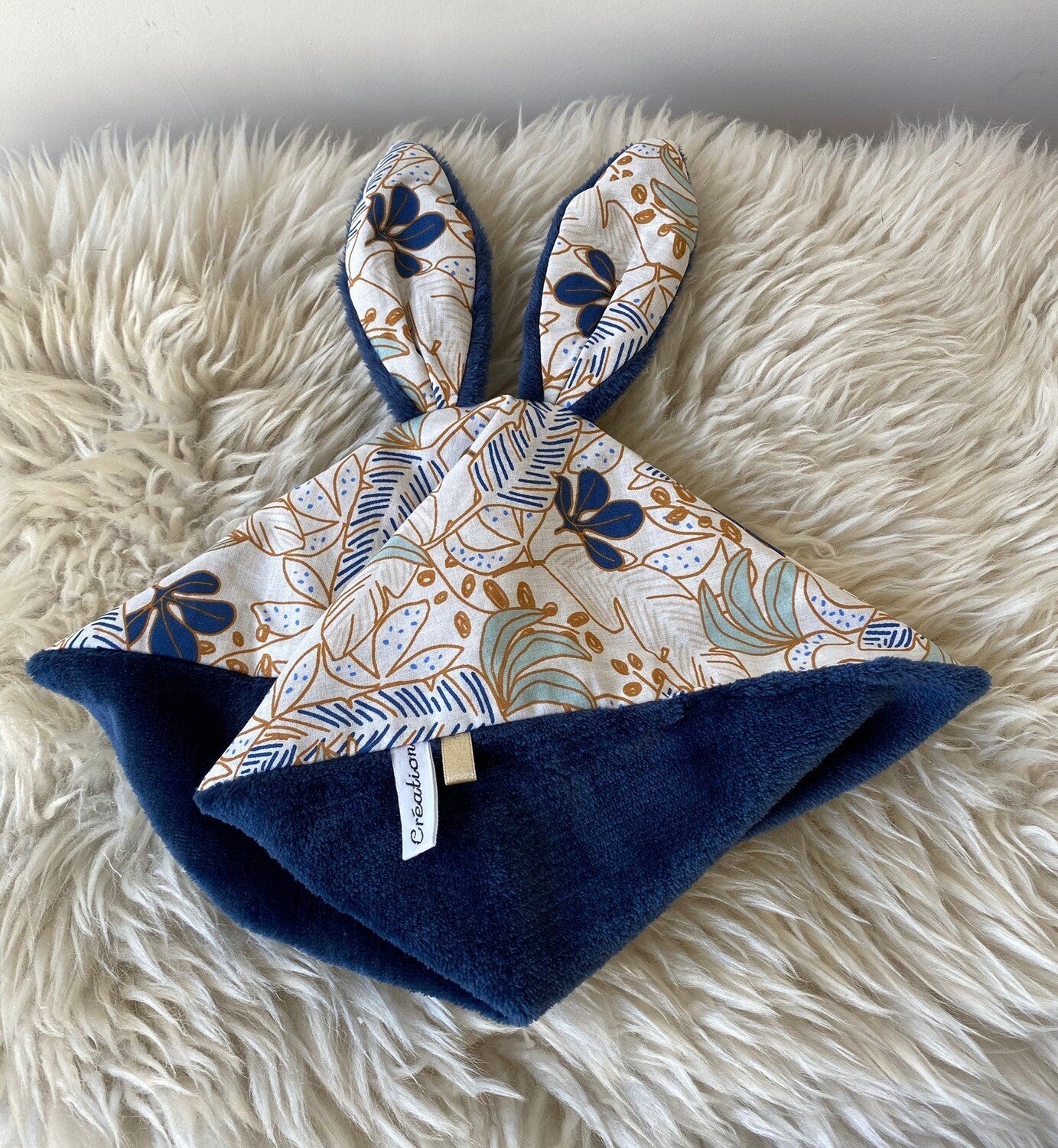 Doudou carré Oreilles lapin 🐰
