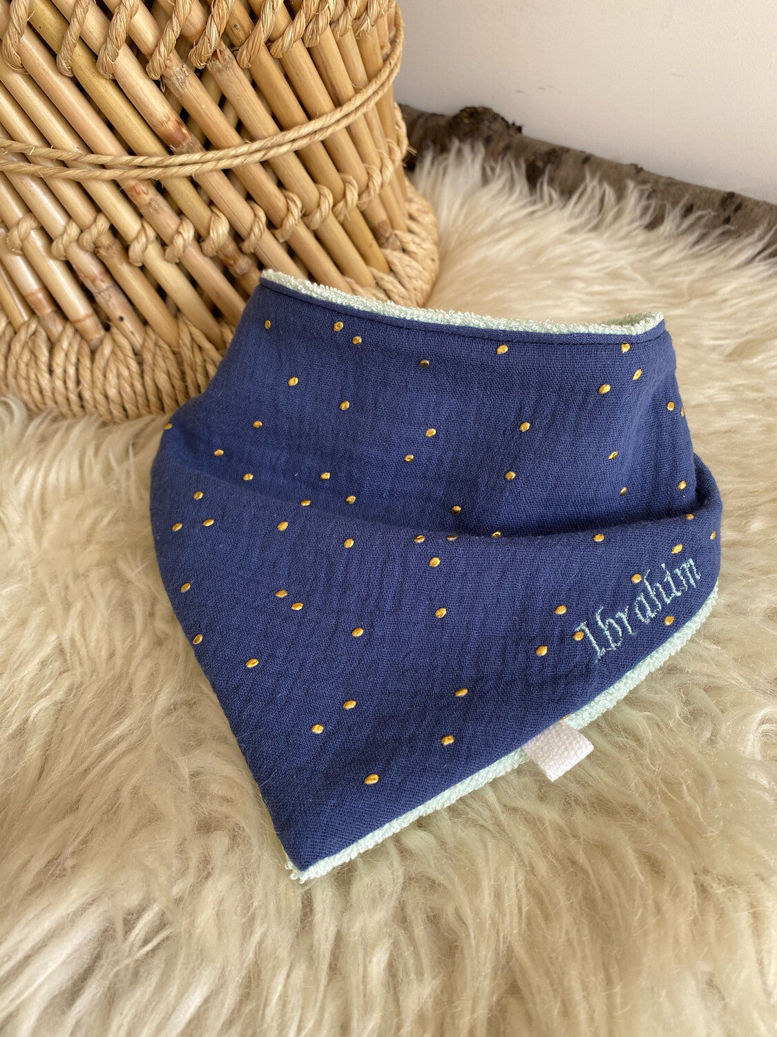 Bavoir bandana Bleu nuit