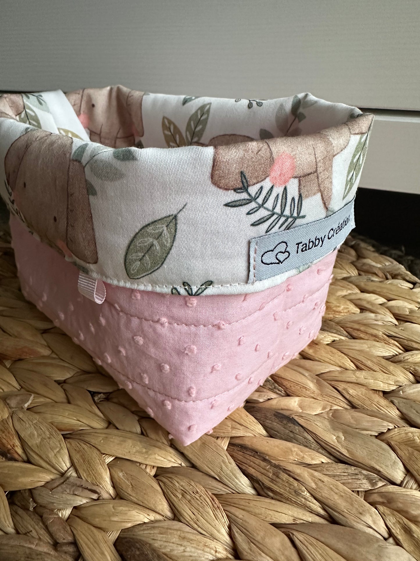 Panier Matelassé réversible éléphants ❤️Nouveauté