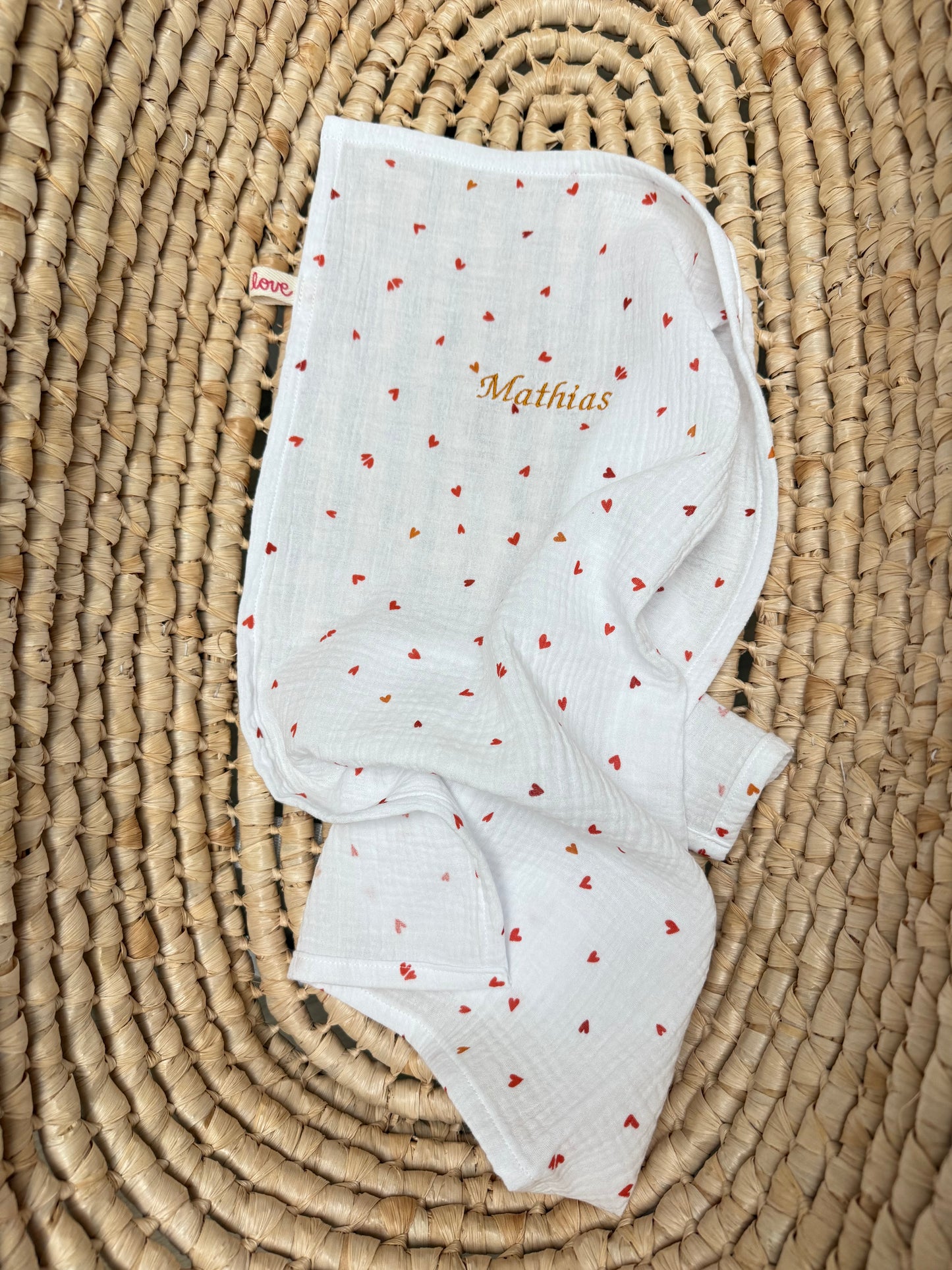 Lange/Plaid/Doudou bébé cœurs 🤎Nouveauté