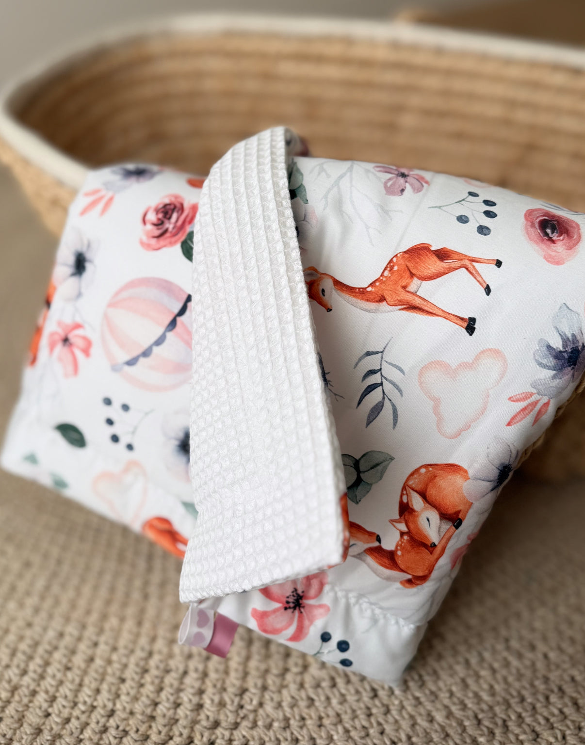 Couverture pour bébé molletonné gaufre bi face *4 coloris