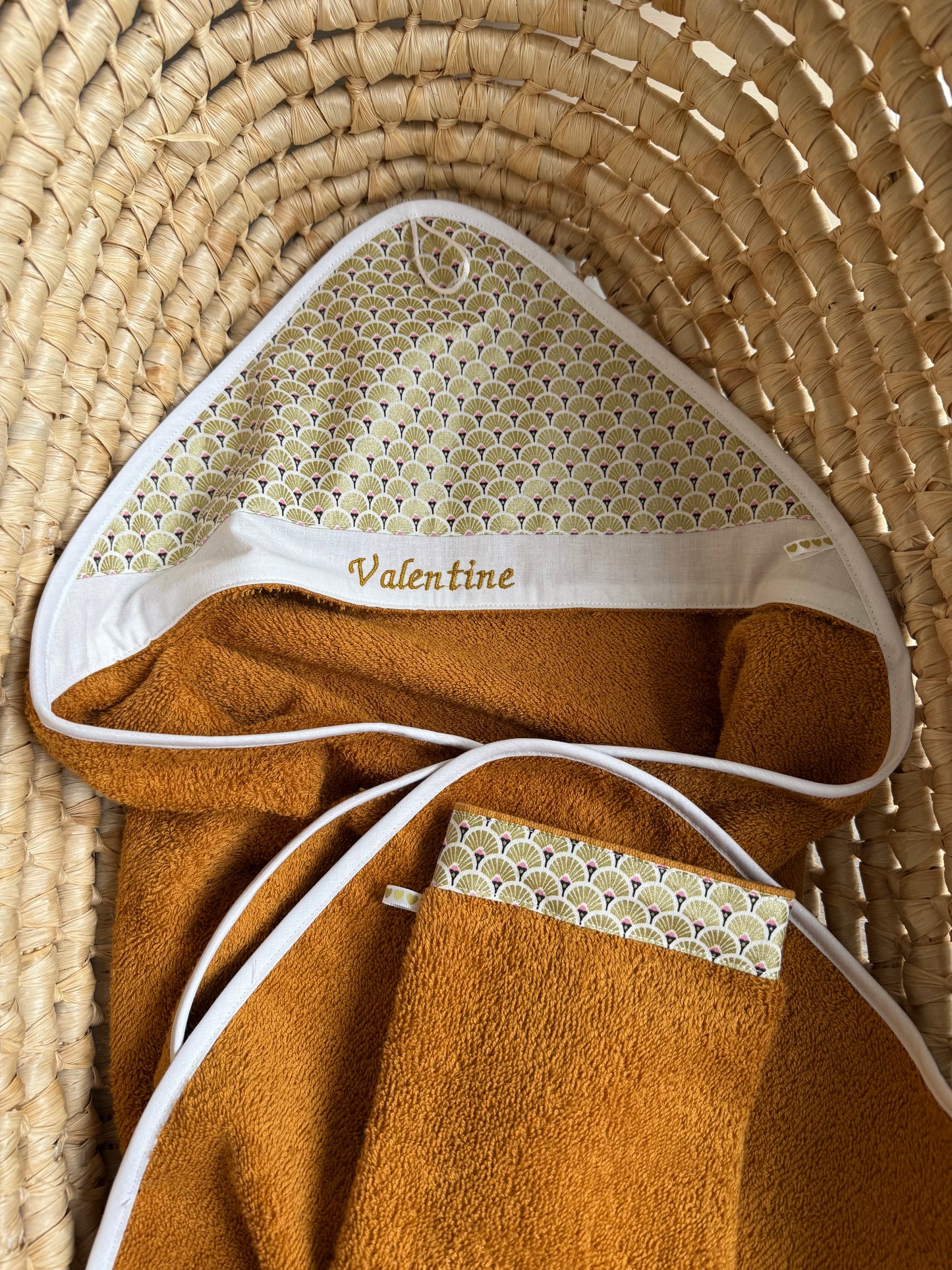 Cape de bain bébé motif Éventail