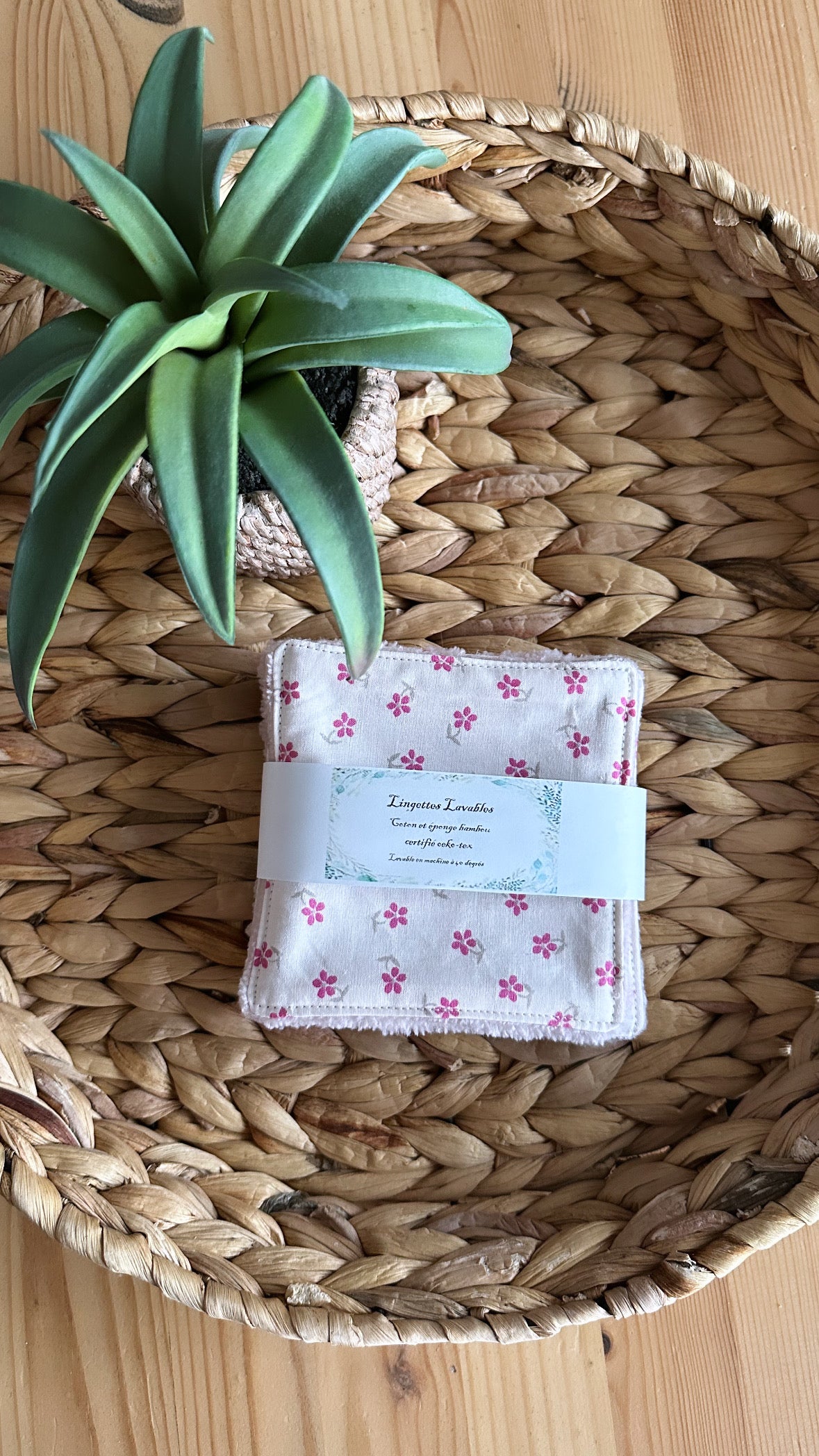 Lot 6 lingettes lavables zéro déchet