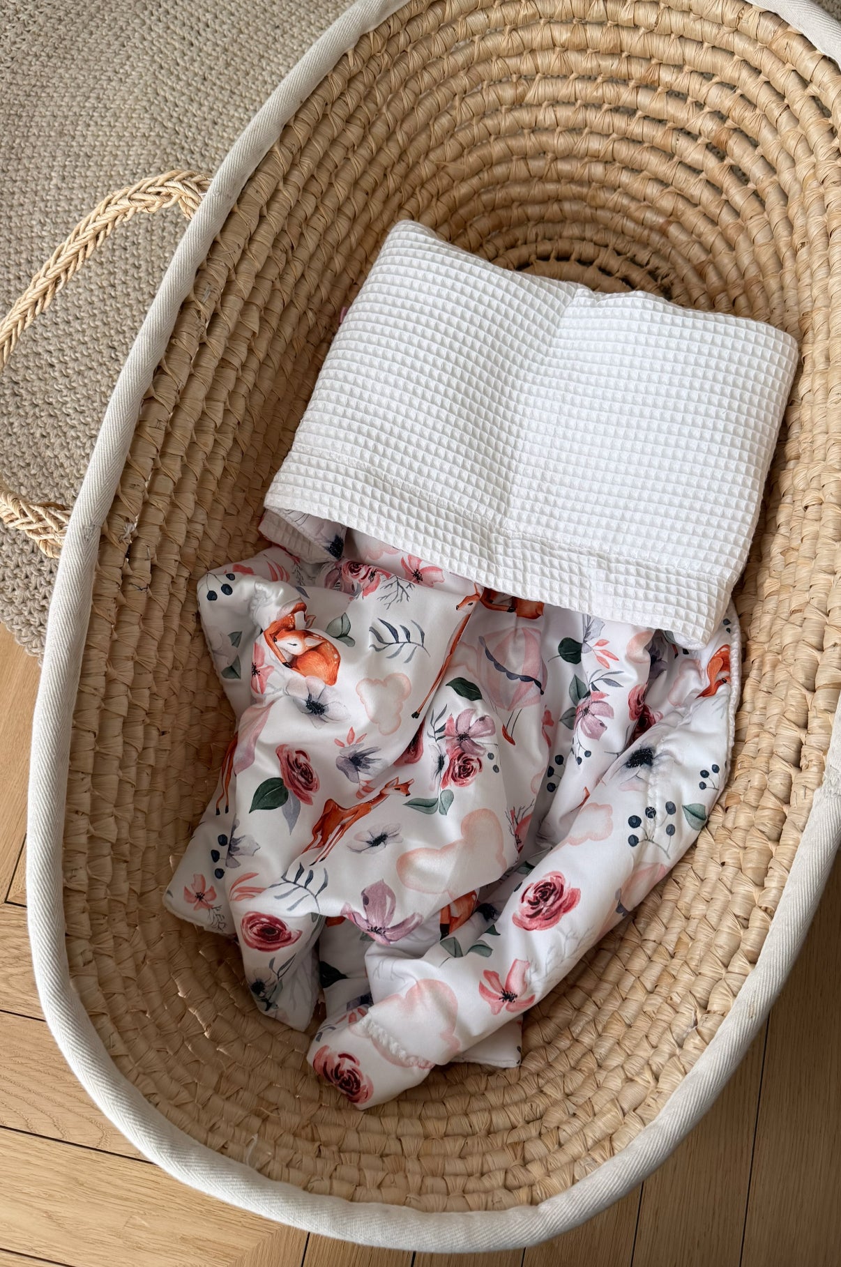 Couverture pour bébé molletonné gaufre bi face *4 coloris