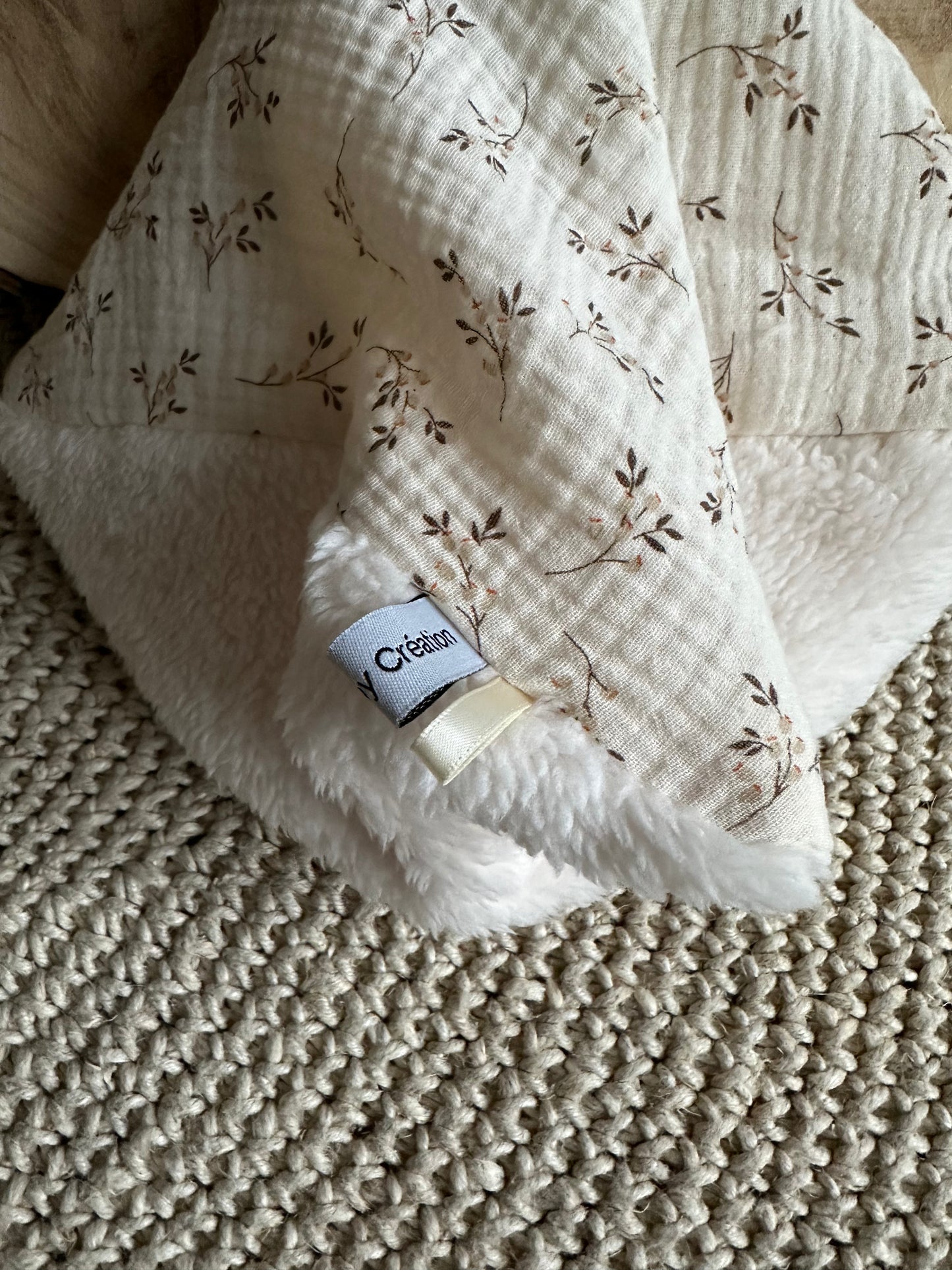 Doudou plat oreilles Lapin en Gaze de coton BIO ❤️Nouveautés