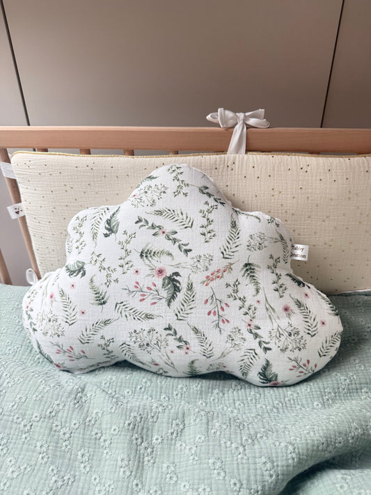 Coussin Nuage Bébé Personnalisé | Gaze Coton + Minky Doux