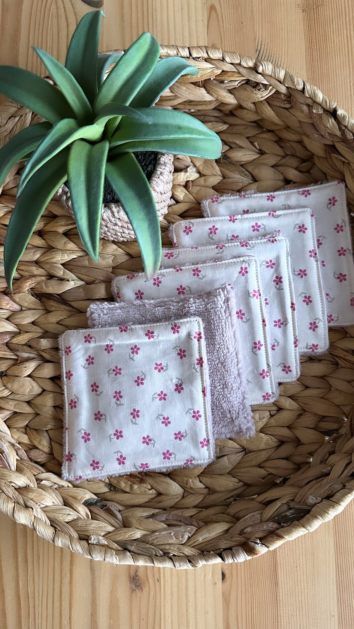 Lot 6 lingettes lavables zéro déchet