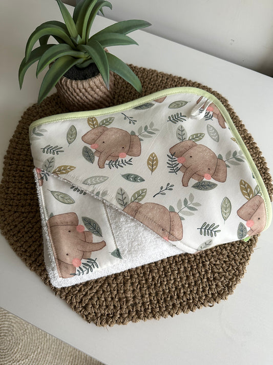Cape de Bain Bébé + Gant - Éléphants ou Renards - Personnalisable
