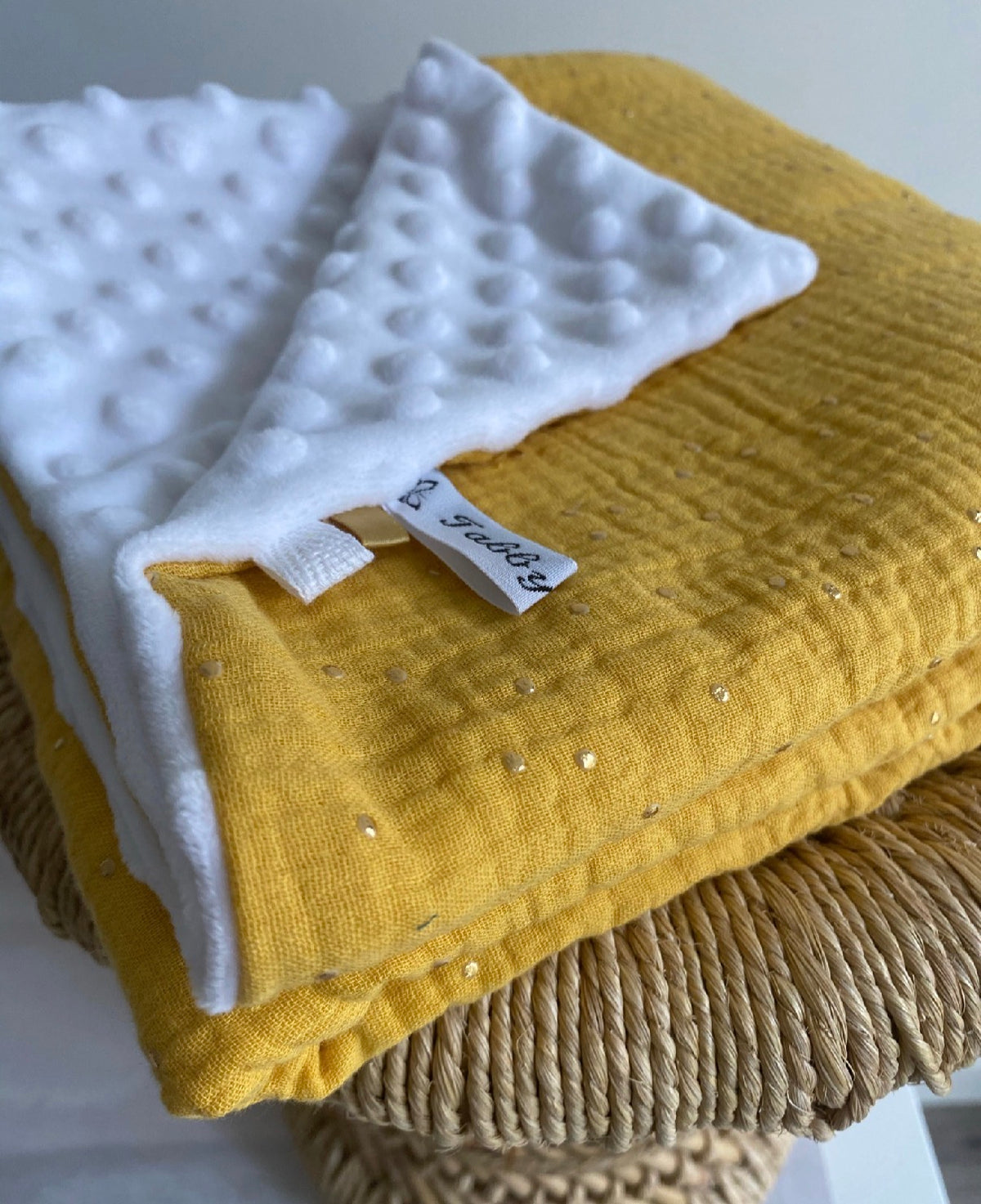 Couverture Bébé Personnalisable - Double Gaze & Minky Doux - 13 Coloris