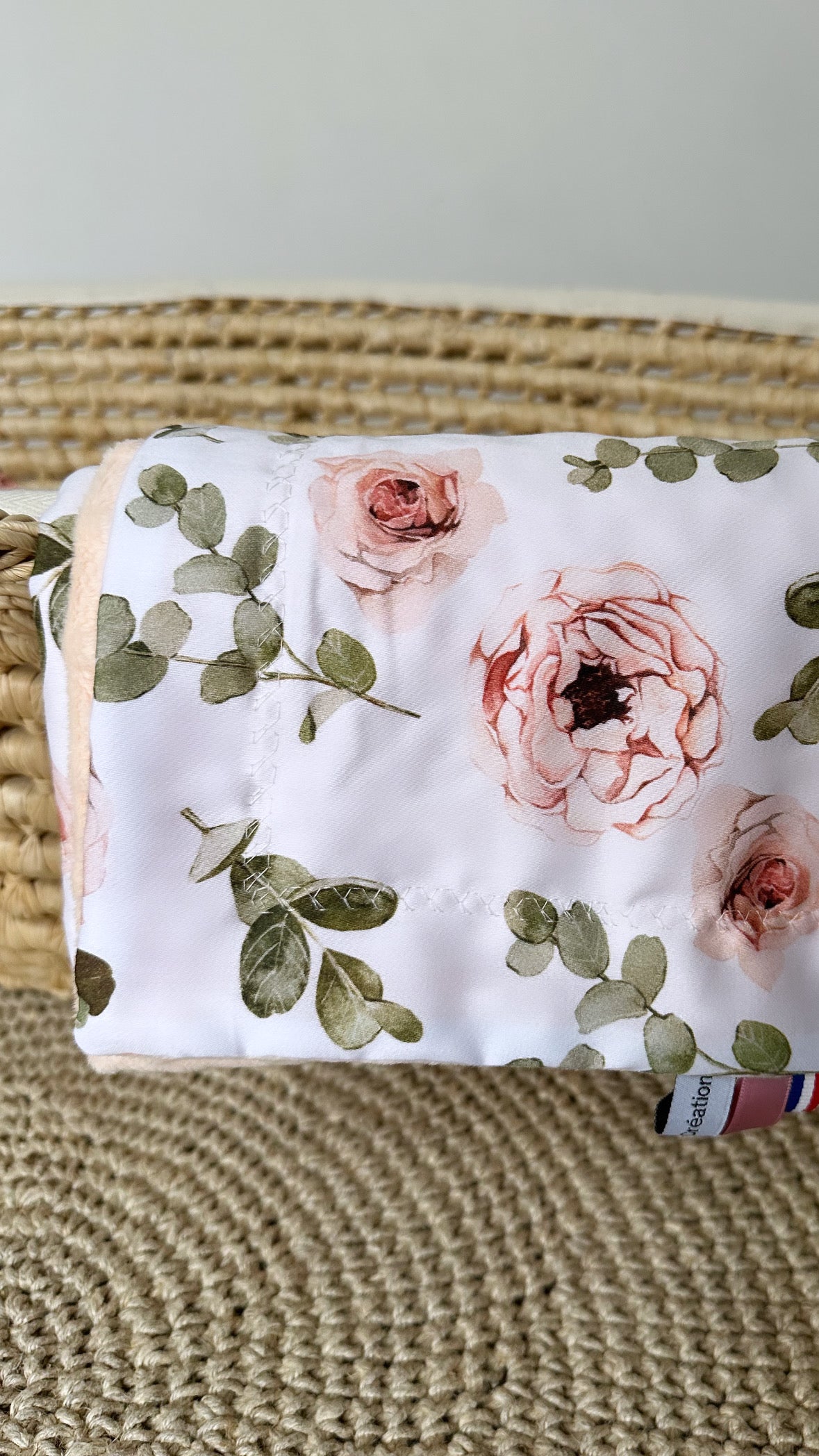 Couverture bi face fleuri ( 4 choix couleurs )