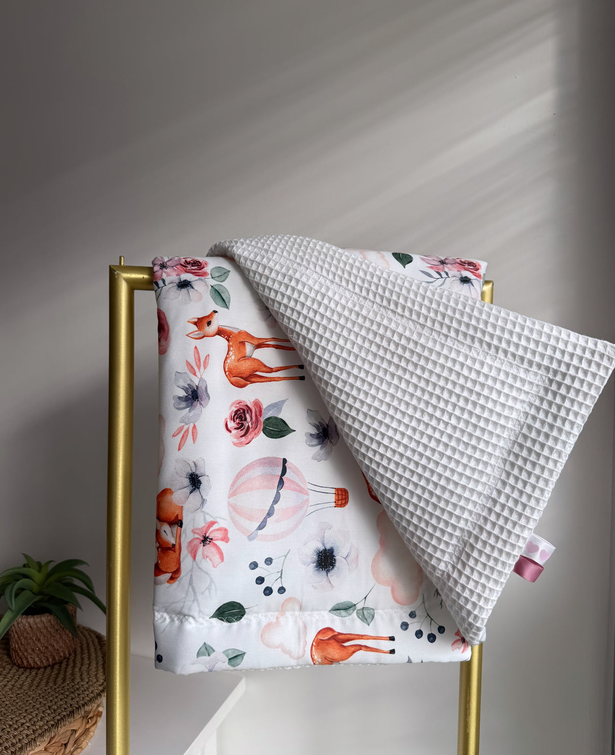 Couverture pour bébé molletonné gaufre bi face *4 coloris