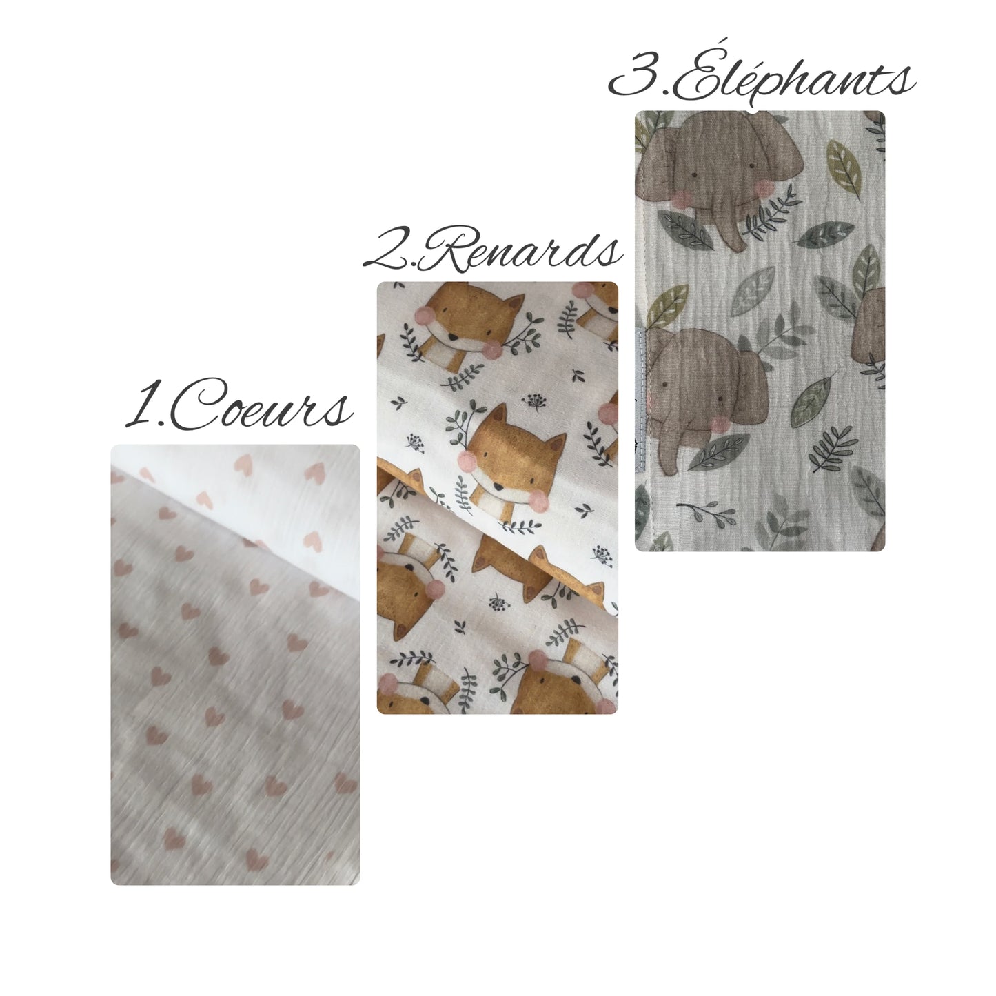 Lange 🩷 en gaze de coton - 3 motifs au choix