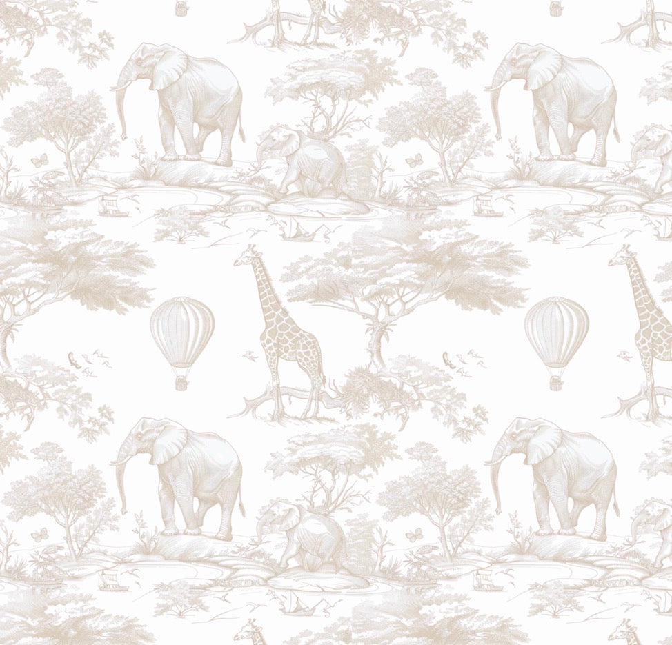 Cape de bain bébé oreilles lapinou - Toile de Jouy safari - 3 coloris