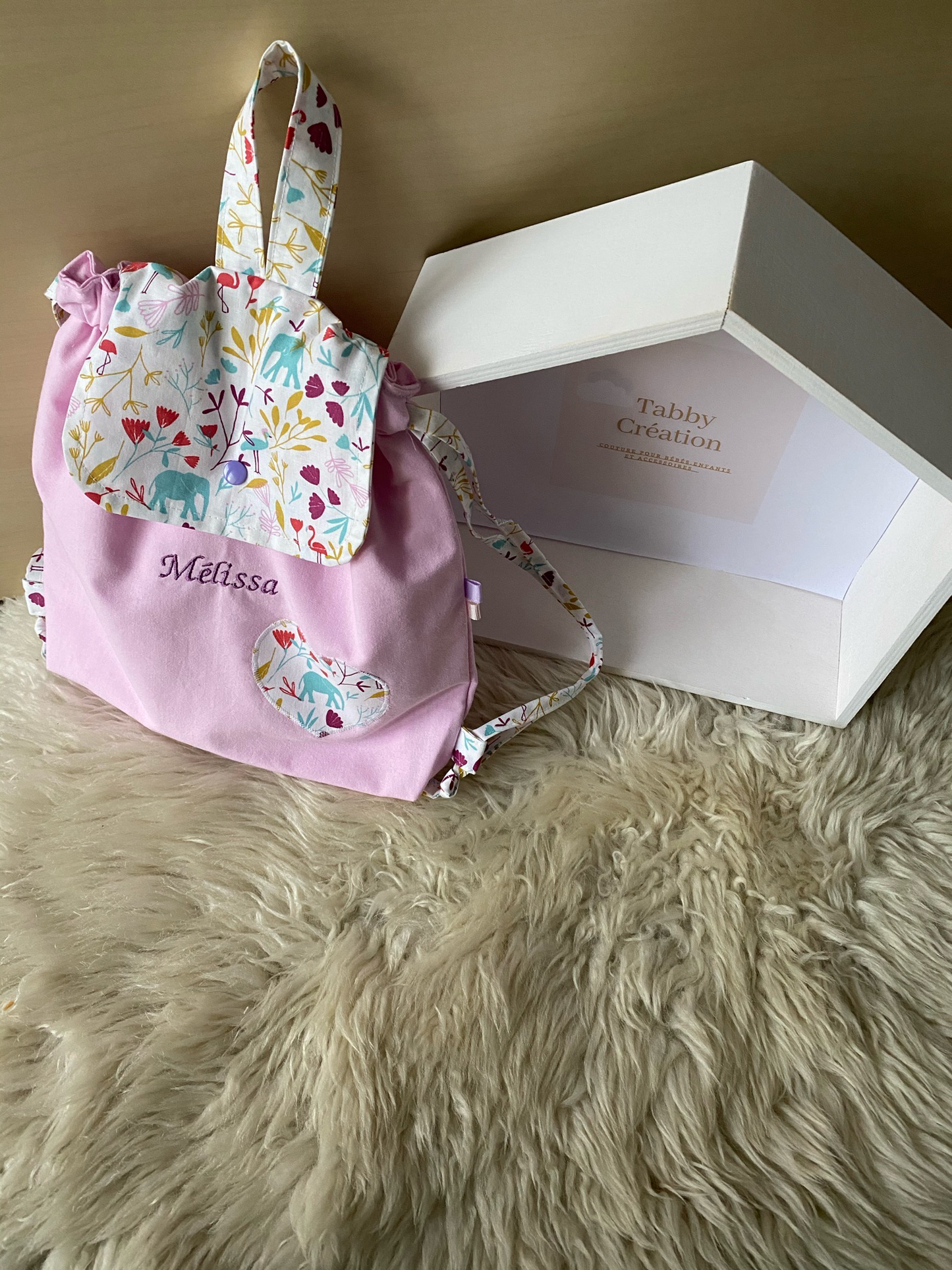 Sac à dos avec rabat Crèche ou Maternelle Rose ⭐️PROMO