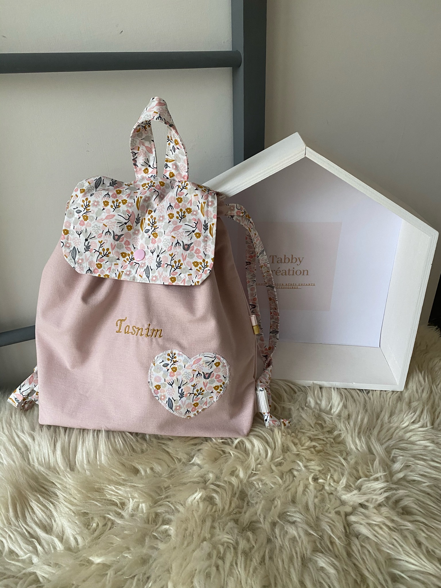 Sac à dos pour enfant personnalisé vieux rose