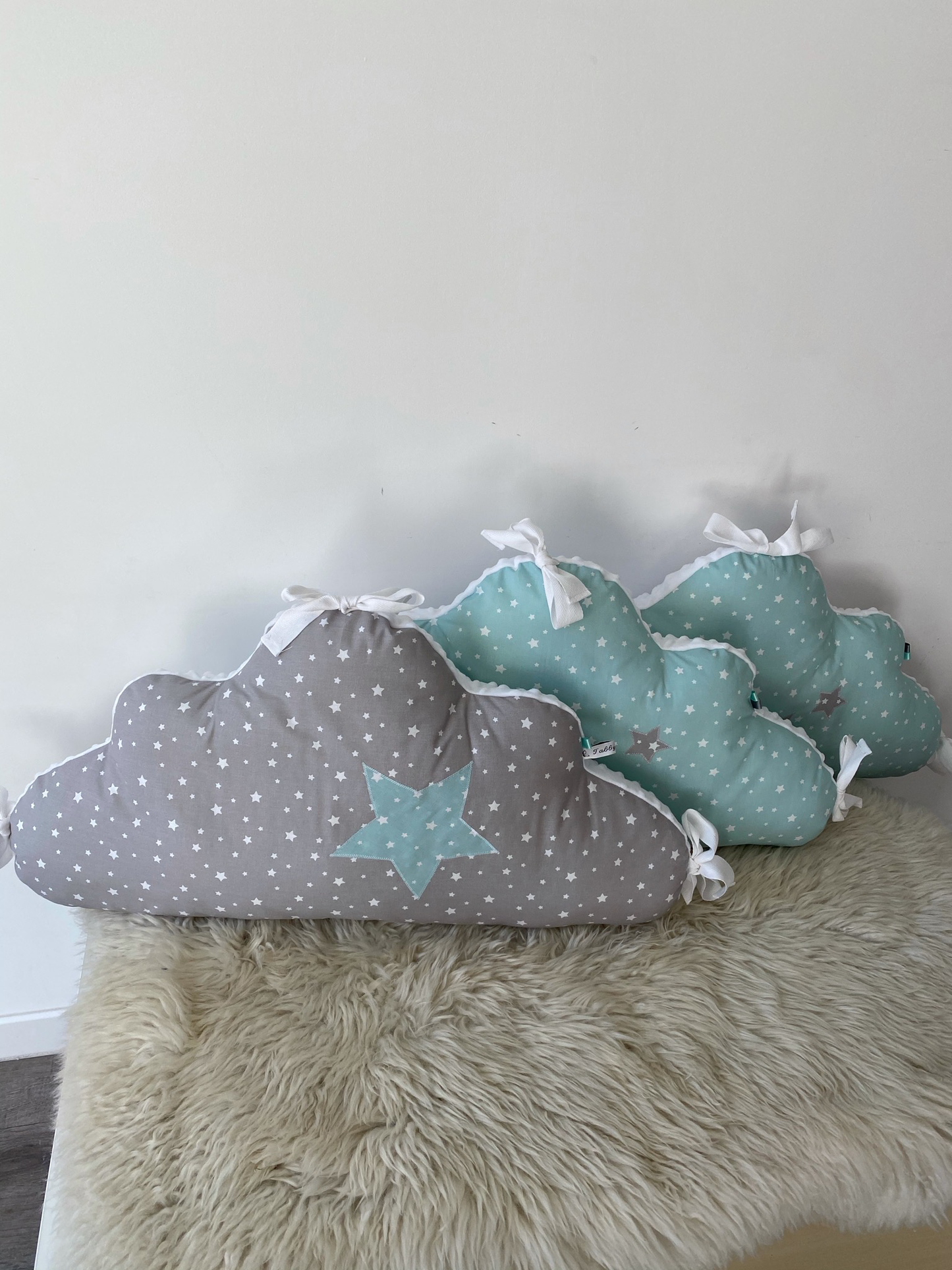 Tour de lit 3 coussins ☁️ vert d’eau ⭐️PROMO