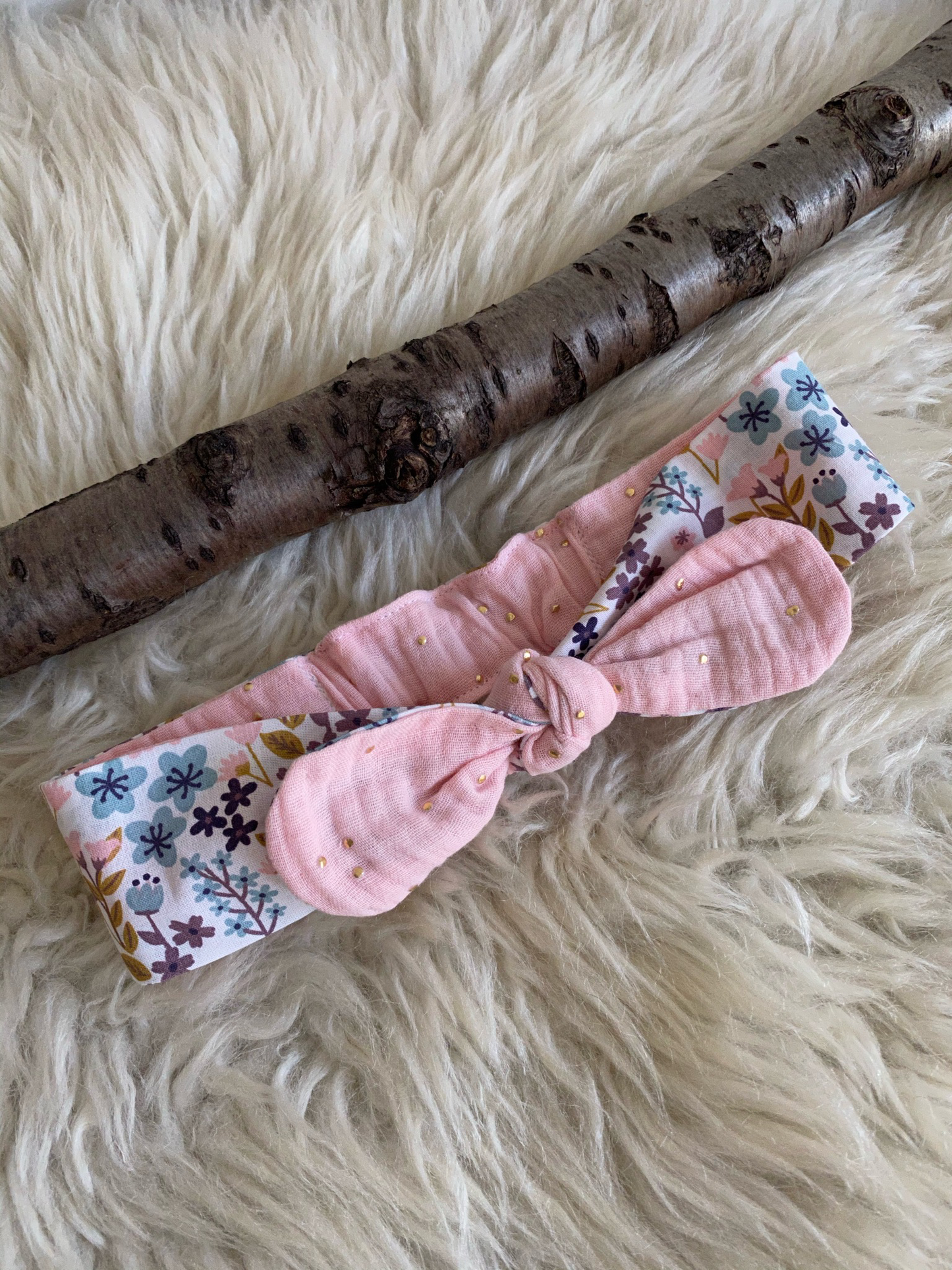 Bandeau à nouer Fleuri réversible