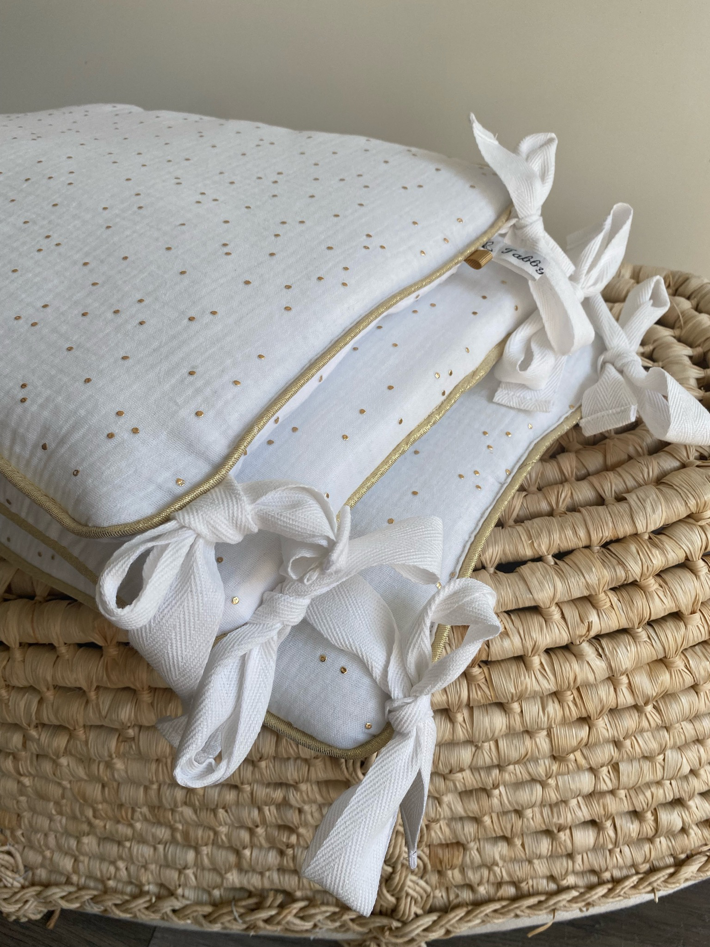 Tour de lit Gaze de coton 3 panneaux