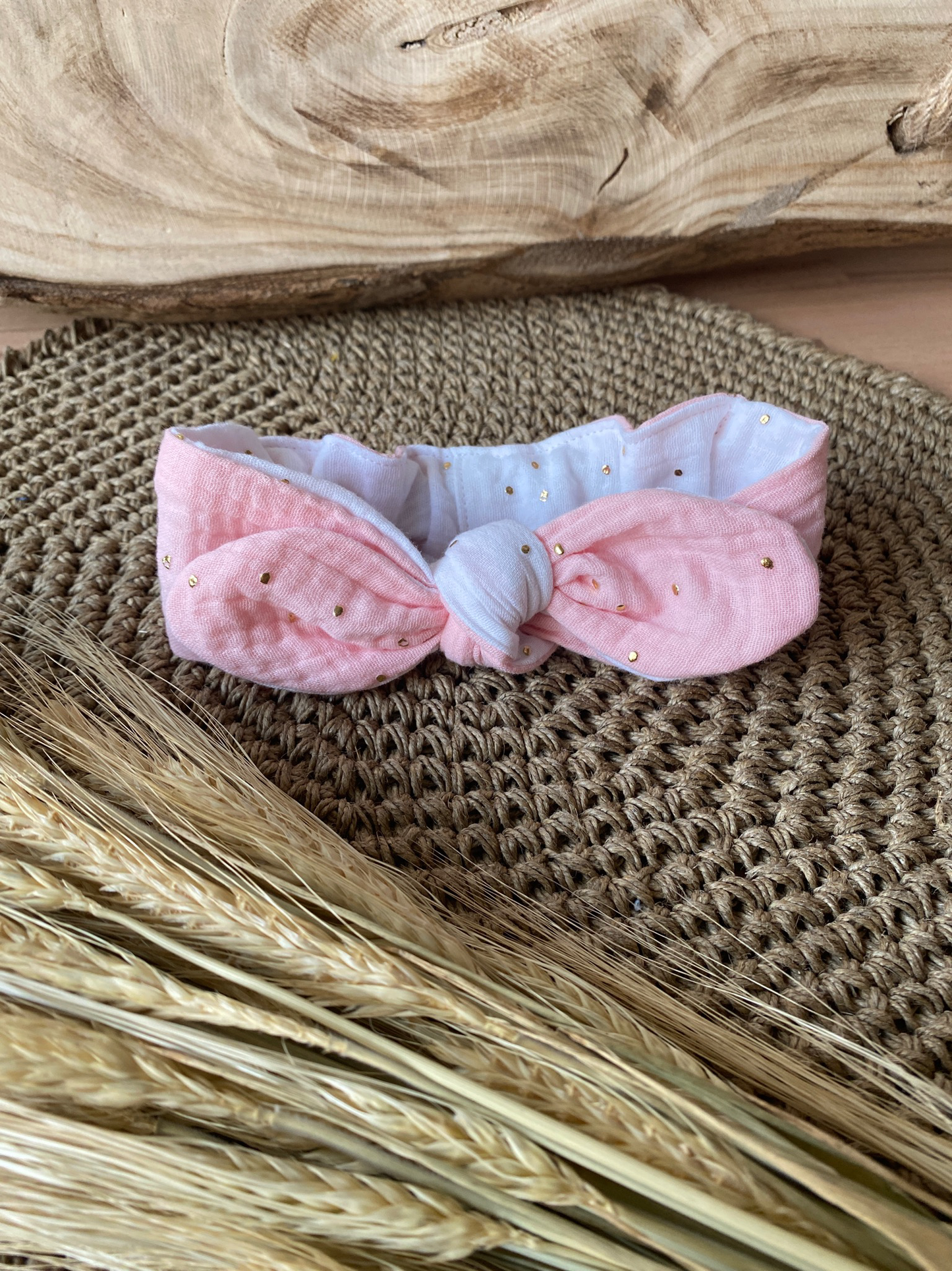 Bandeau à nouer réversible Gaze de Coton