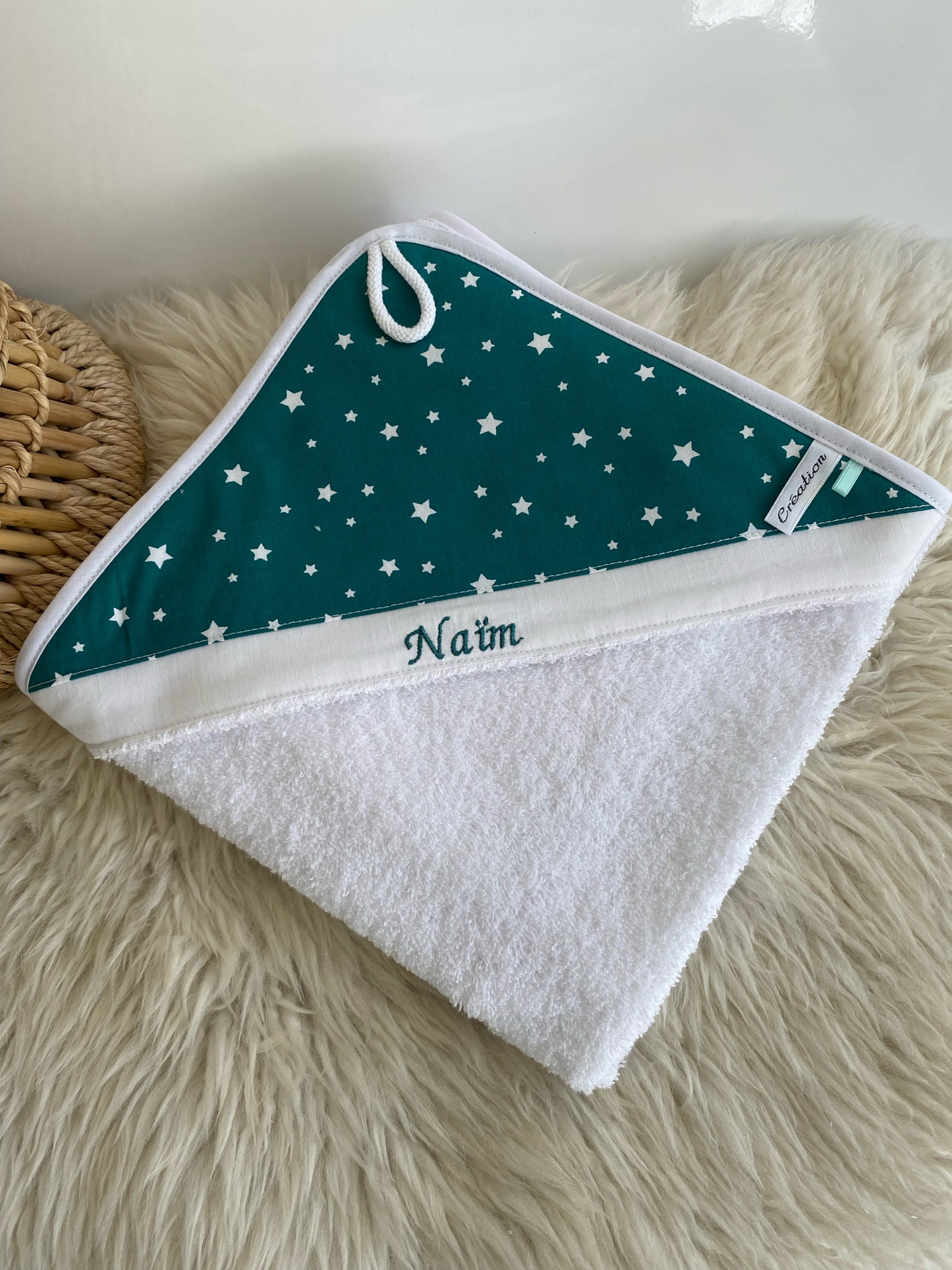 Cape de bain bébé Vert Étoiles 🌟