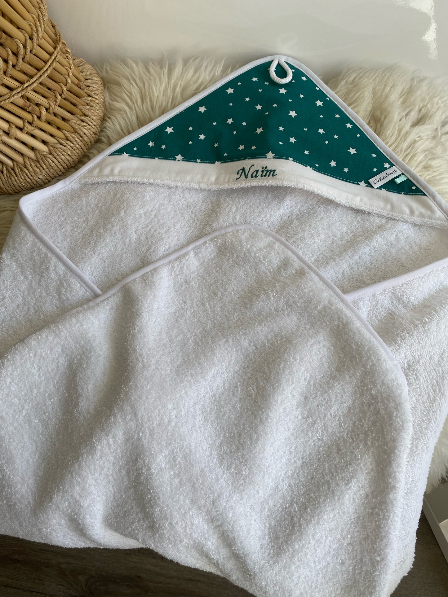 Cape de bain bébé Vert Étoiles 🌟