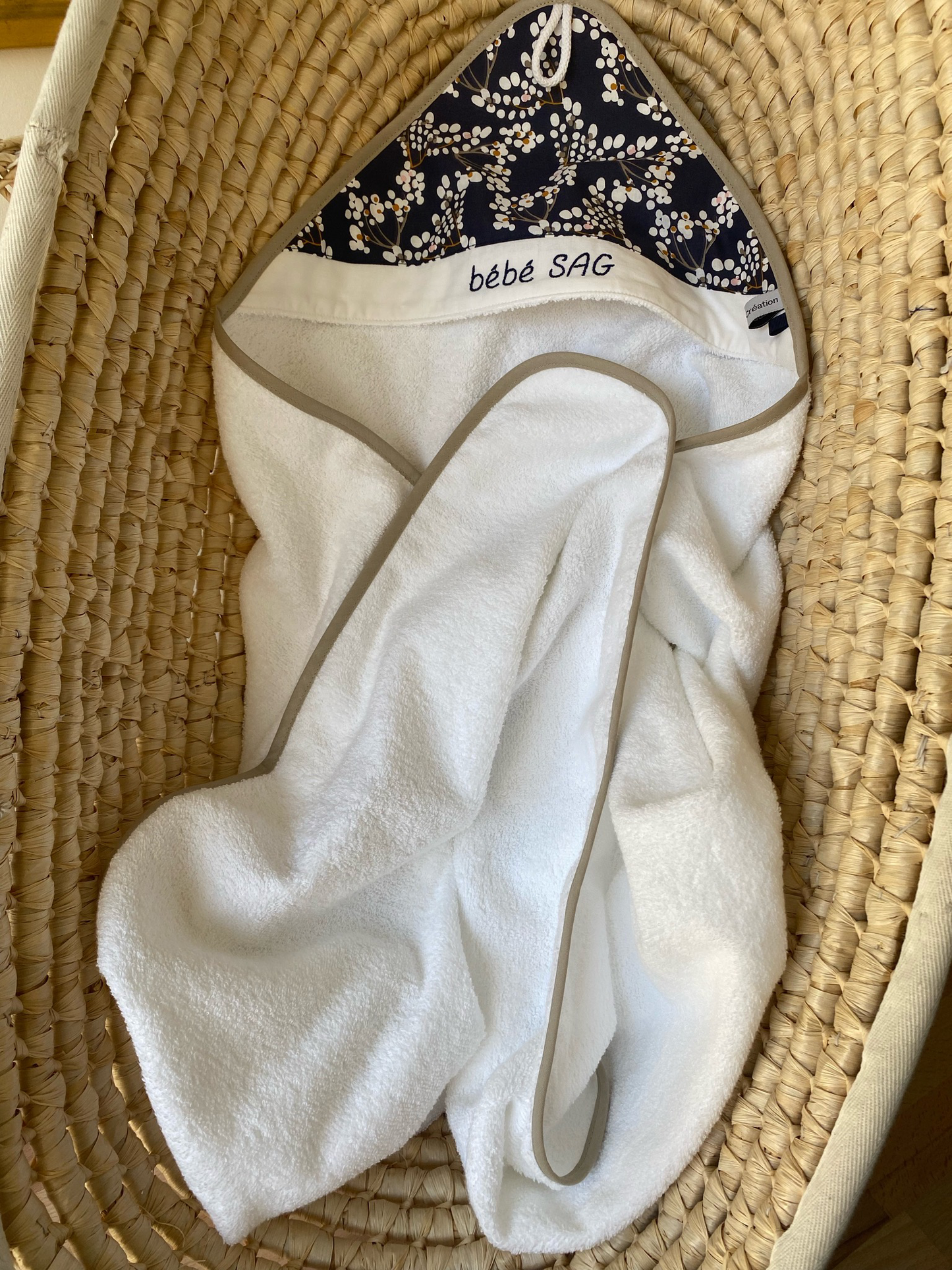 Cape de bain bébé Feuilles de coton