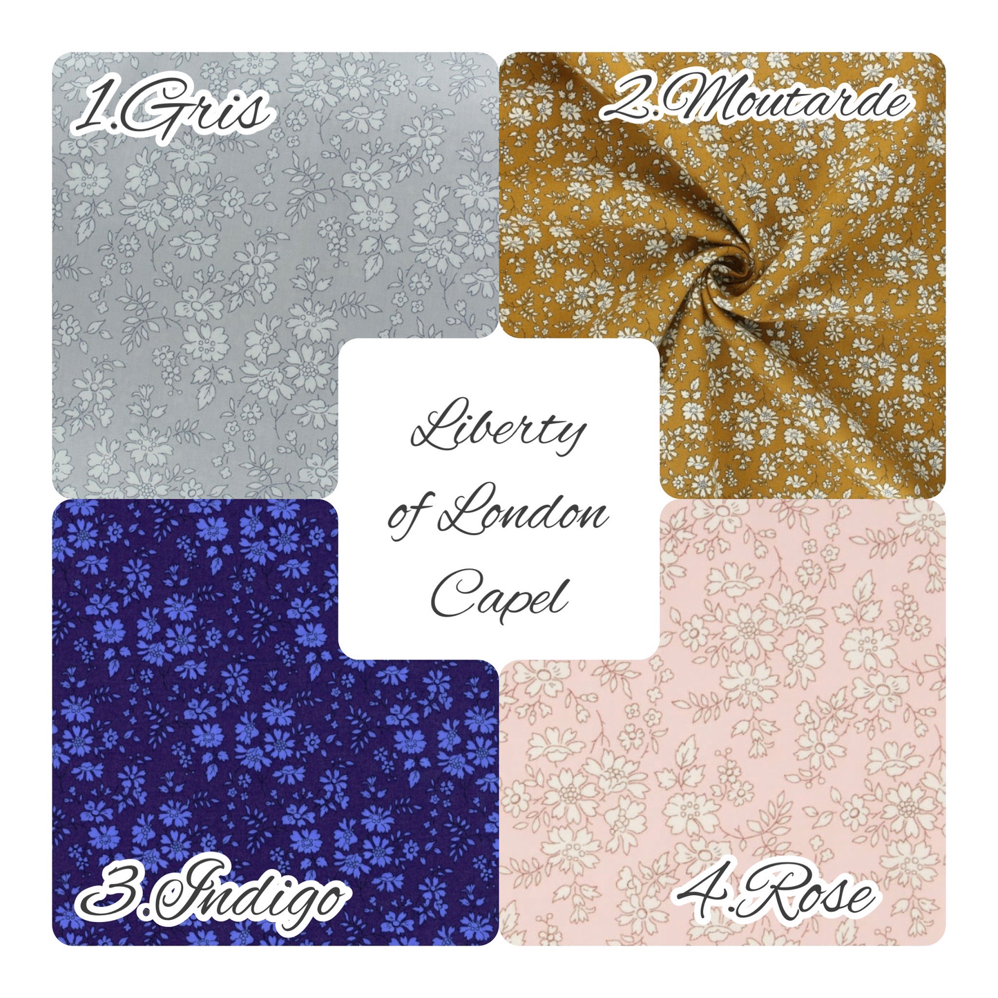 Bavoir rond bébé Liberty Capel - 4 coloris