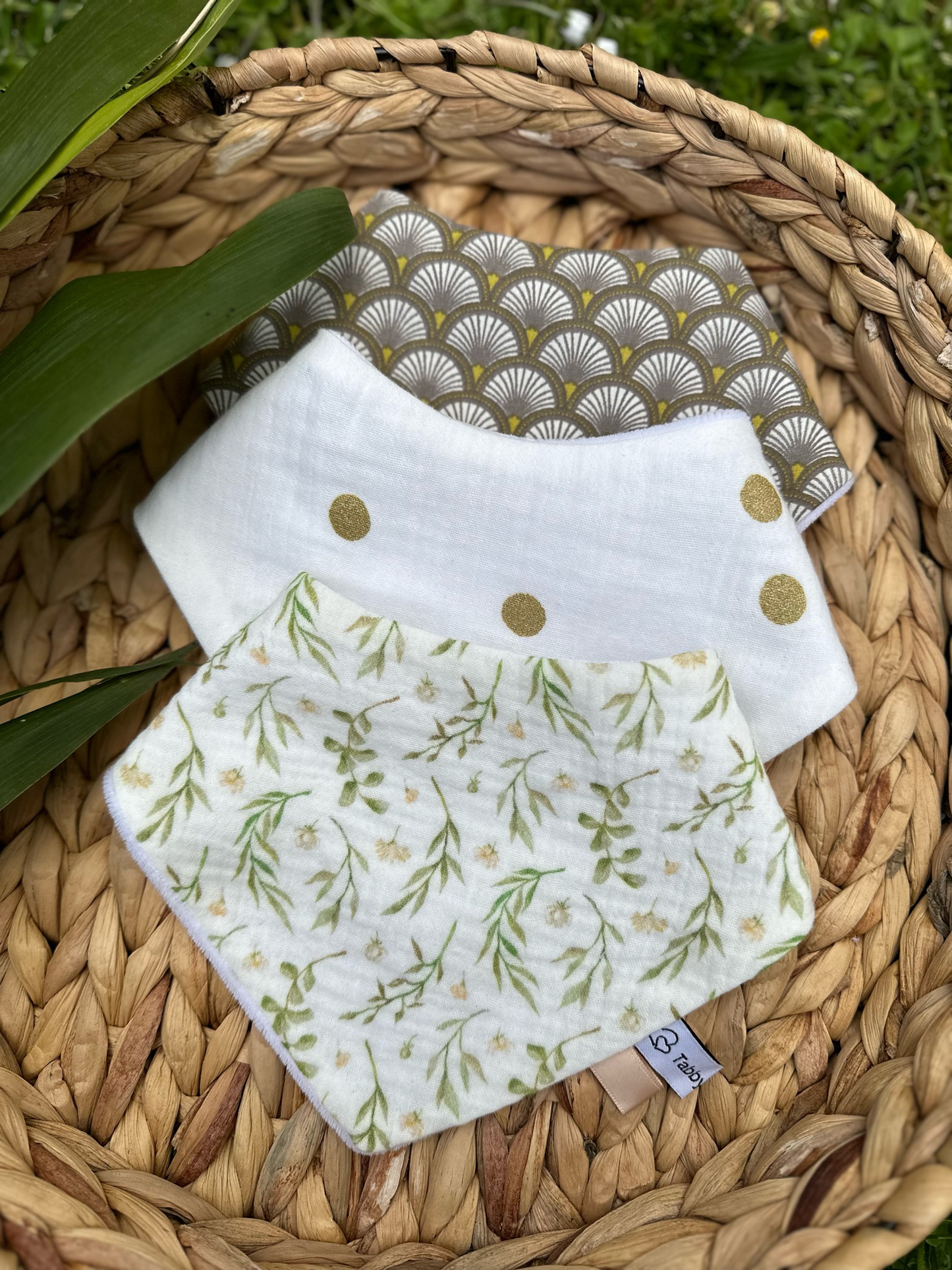 Lot 3 bavoirs bandanas Nature ⭐️PROMO