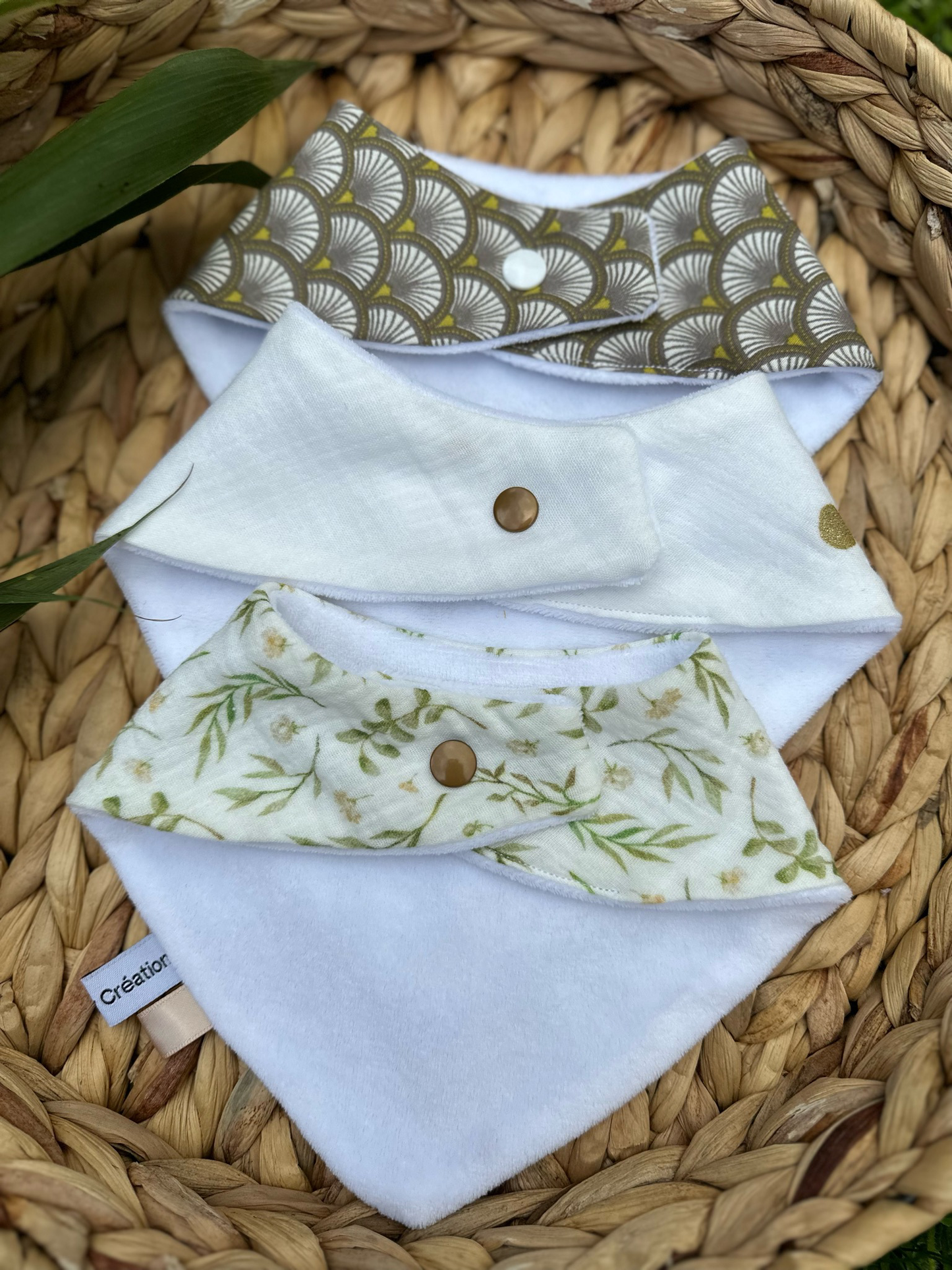 Lot 3 bavoirs bandanas Nature ⭐️PROMO