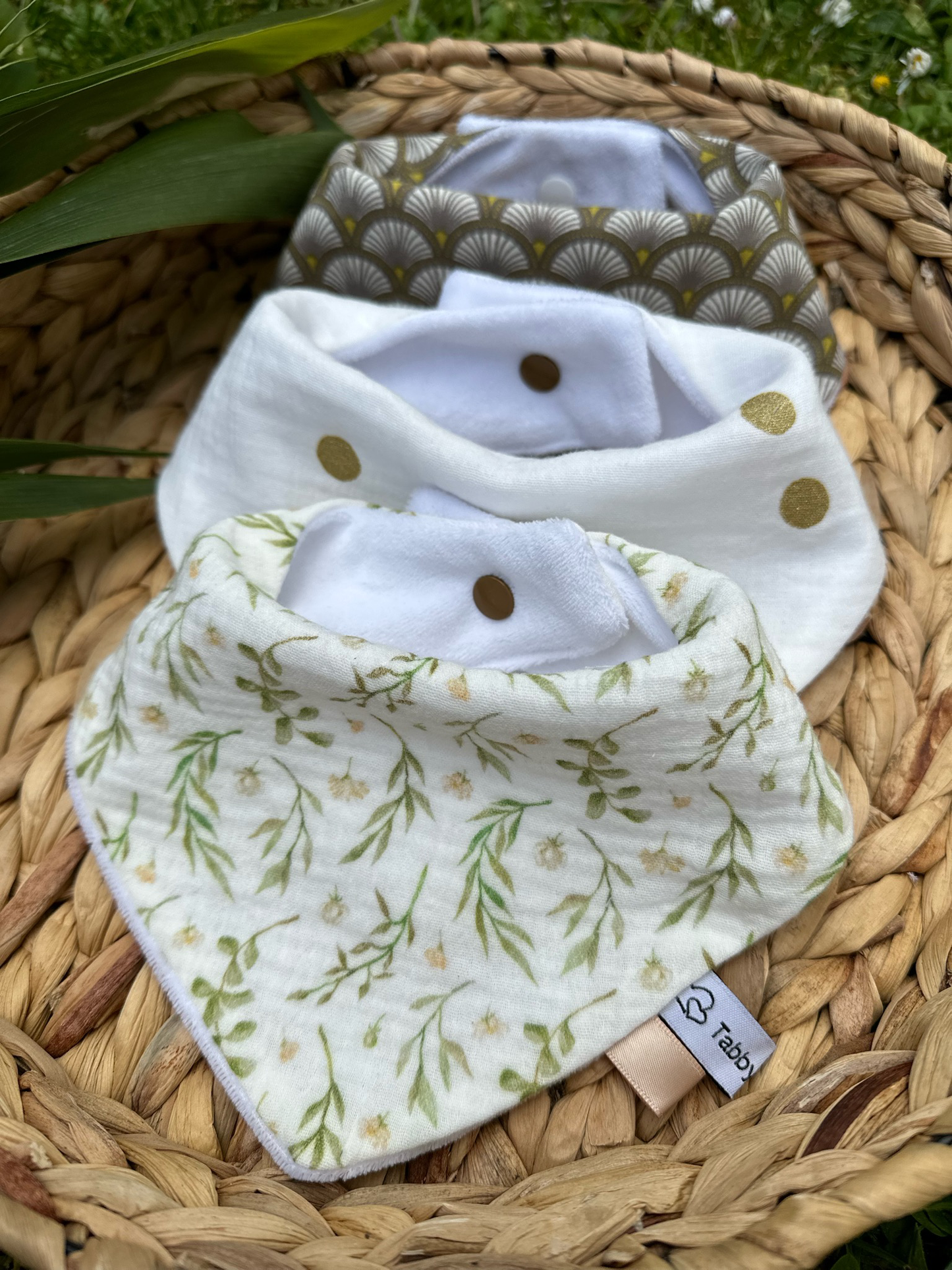 Lot 3 bavoirs bandanas Nature ⭐️PROMO