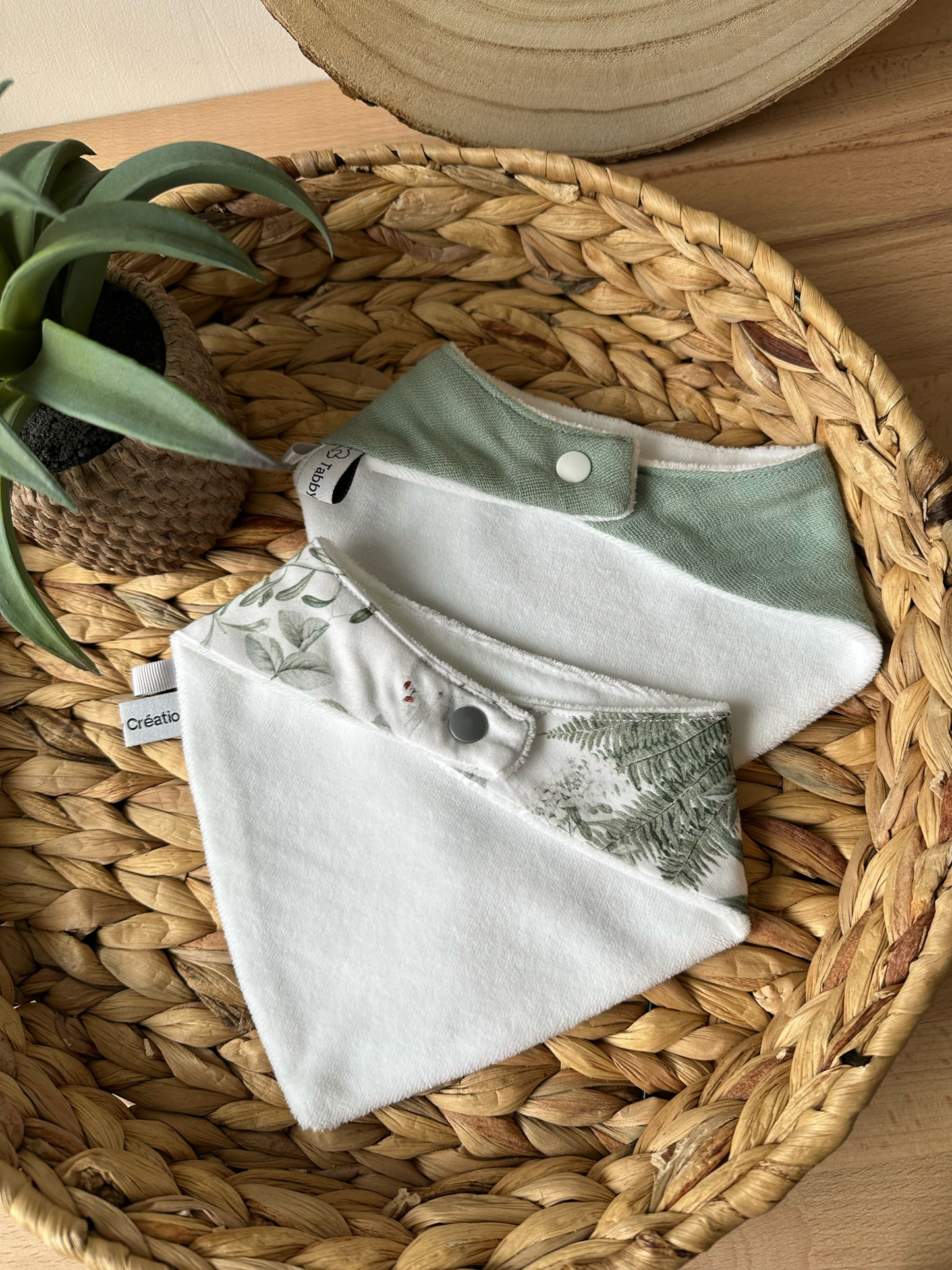 Lot 2 Bavoirs Bandana Bio Eucalyptus