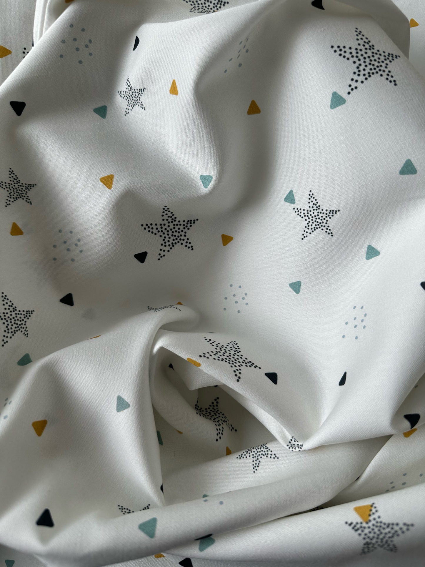 Tissu Satin de Coton Étoiles Deluxe Premium x 50 cm ⭐️PROMO