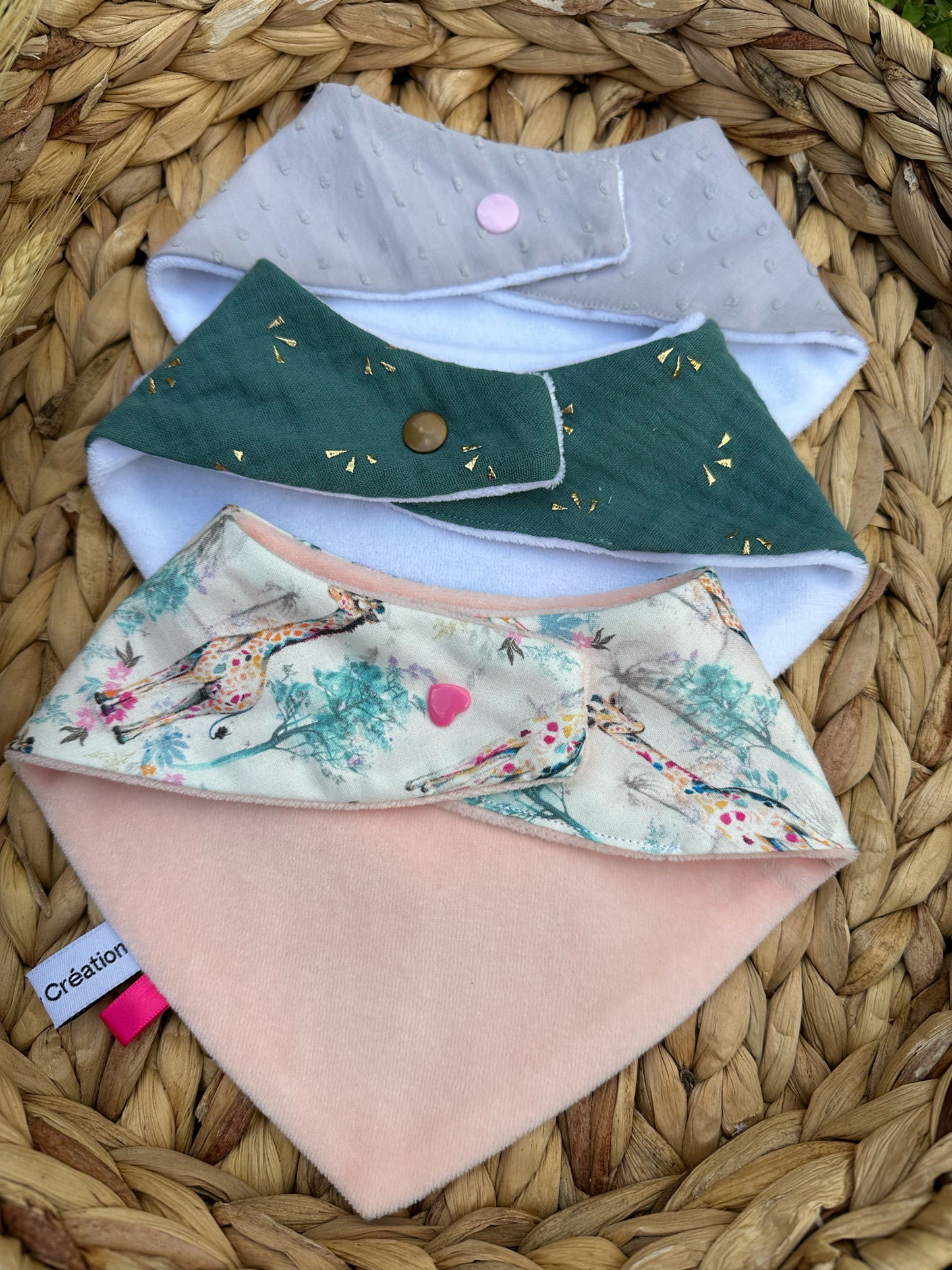 Lot 3 Bavoirs Bandana Girafe ⭐️PROMO
