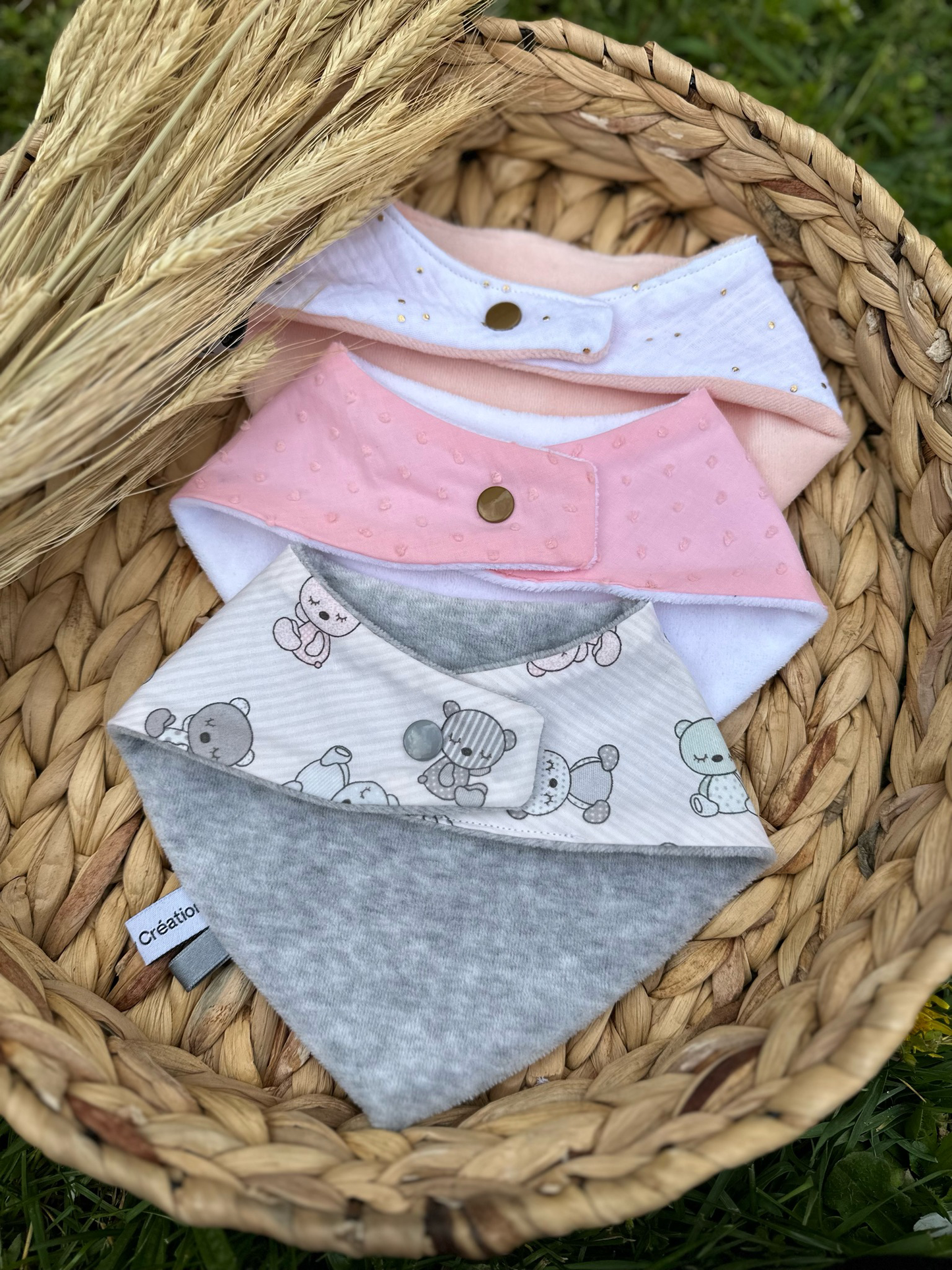 Lot 3 Bavoirs Bandana Oursons ⭐️PROMO