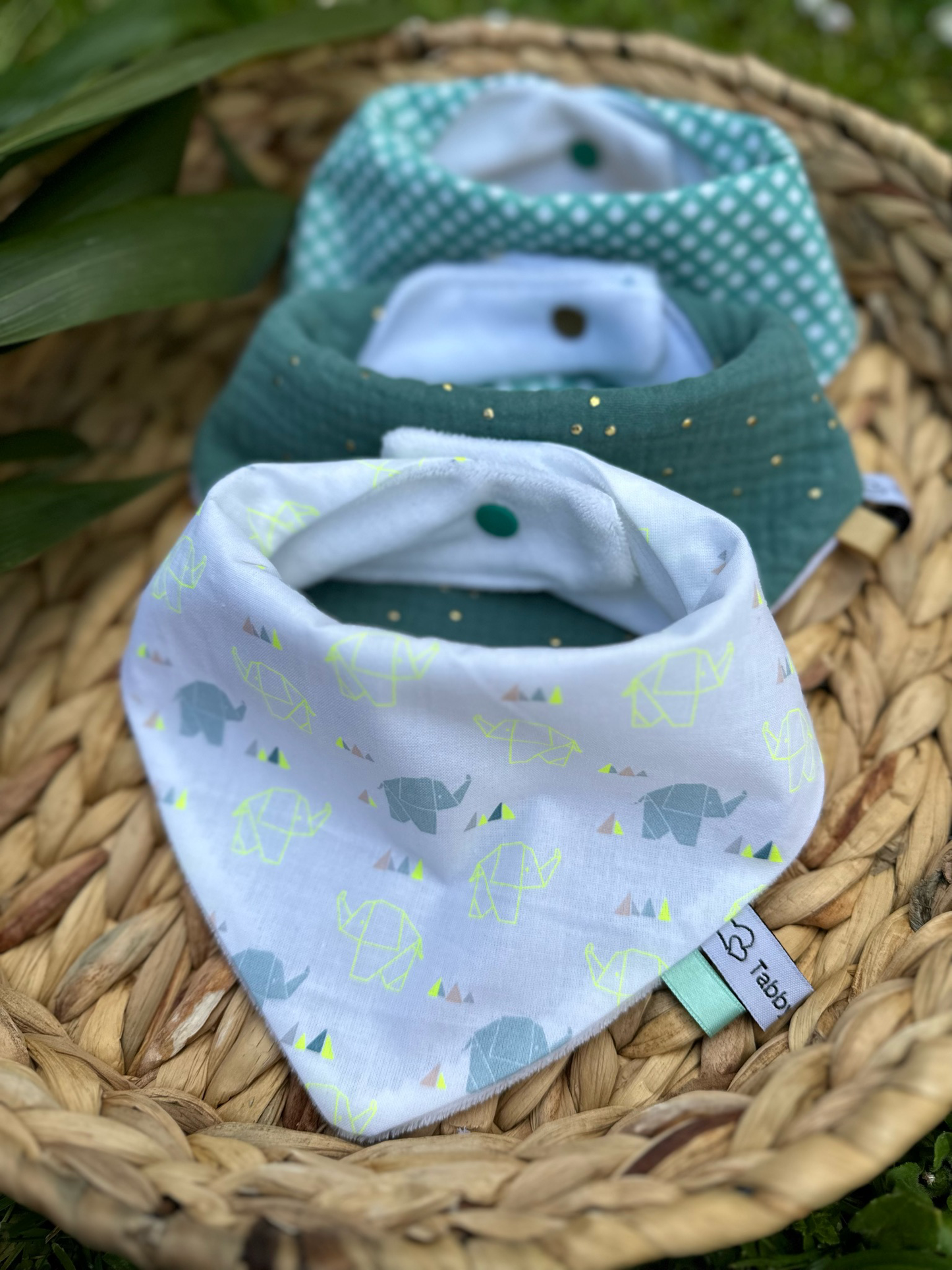 Lot 3 Bavoirs Bandana Elephant ⭐️PROMO