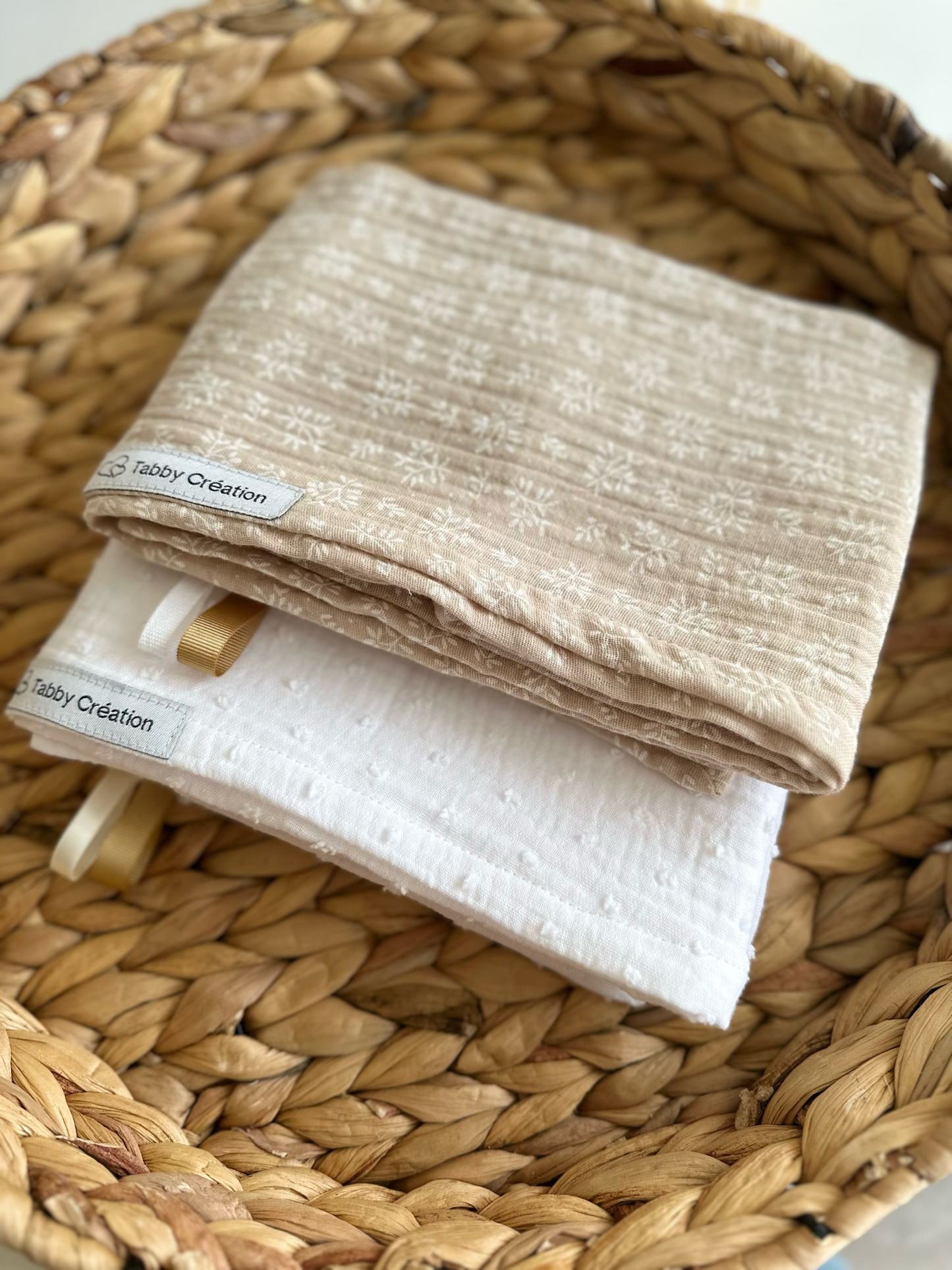 Lot 2 langes bébé en Gaze de coton - 3 coloris