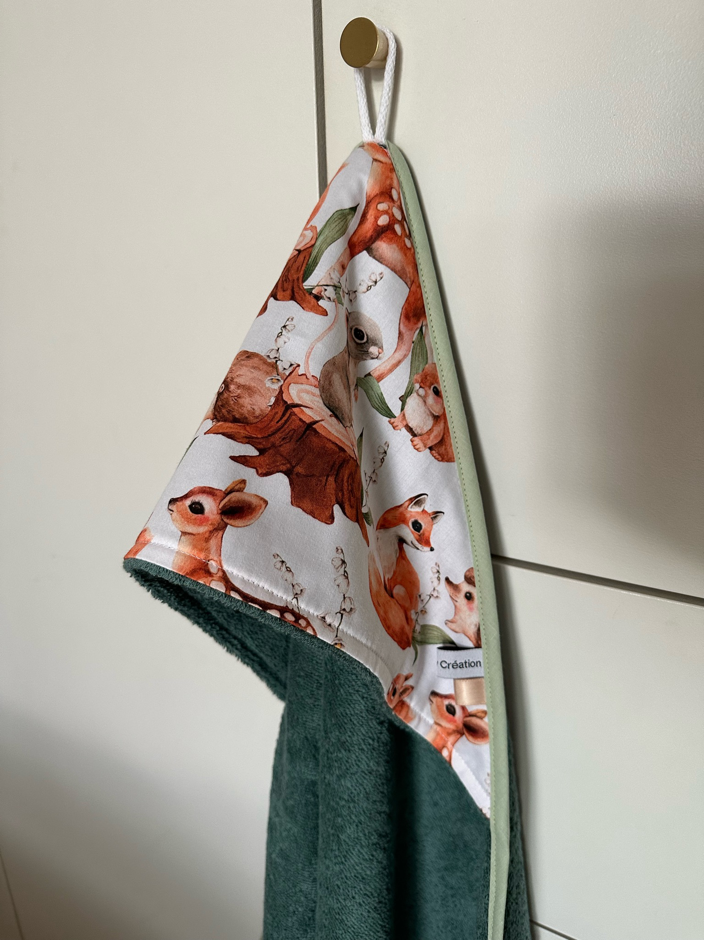 Cape de bain et gant Animaux