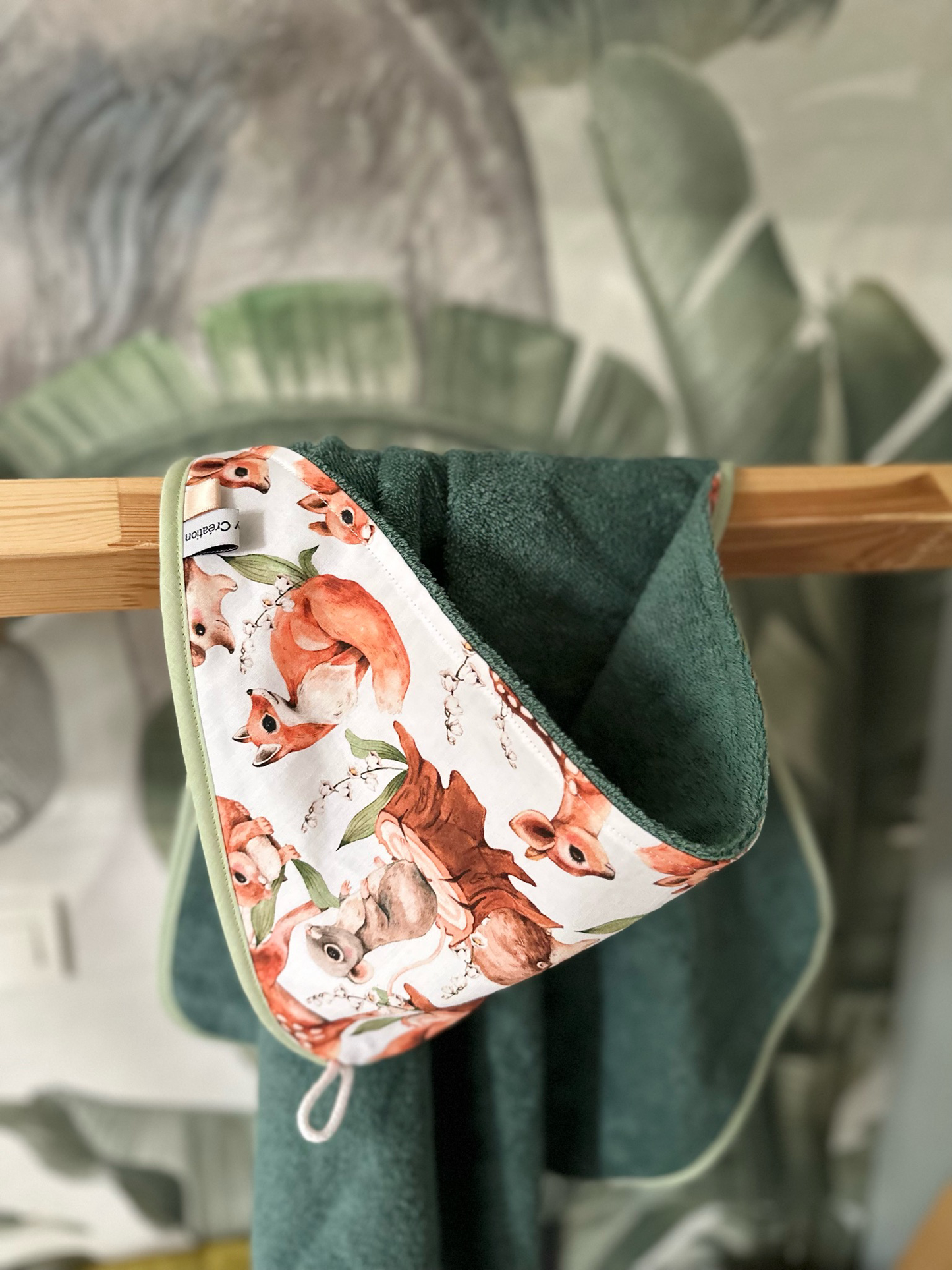 Cape de bain et gant Animaux