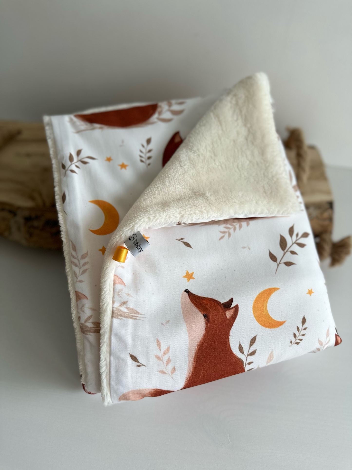 Couverture bébé bi-face motifs renards
