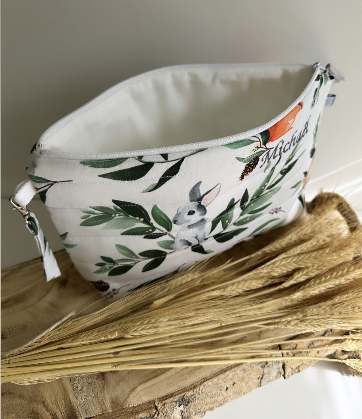 Trousse de toilette matelassé à motifs Jungle