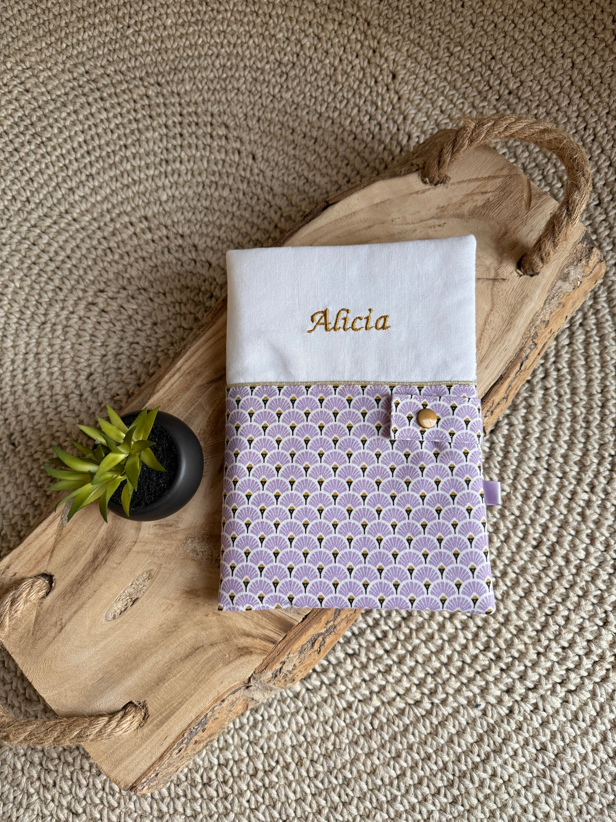 Protège carnet de santé & motif eventail -7 coloris