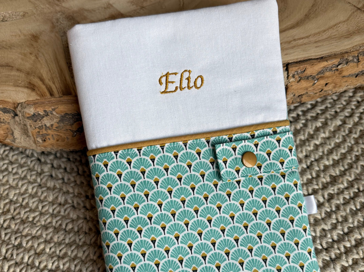 Protège carnet de santé & motif eventail -7 coloris