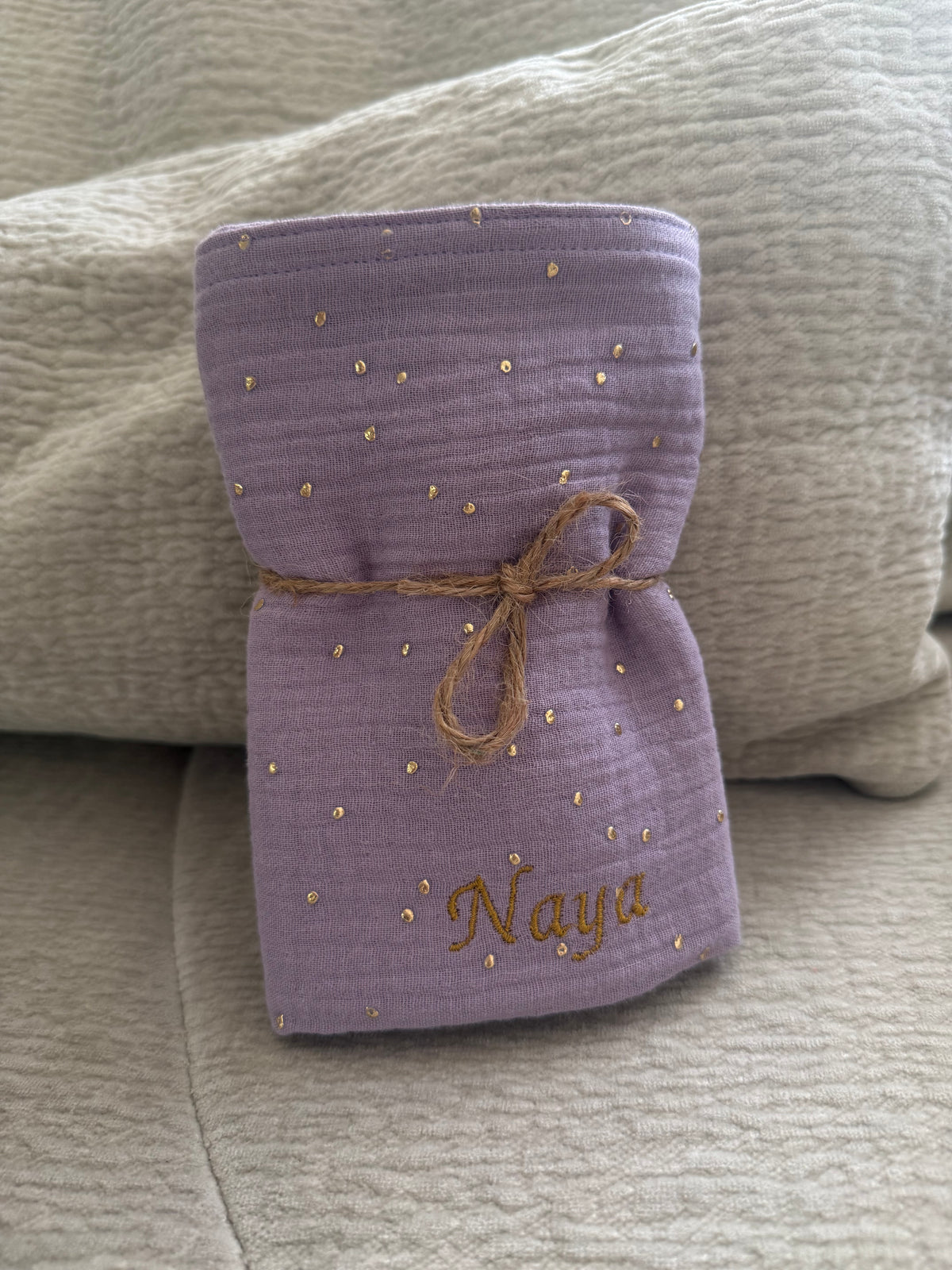 Lange bébé-gaze de coton à pois doré-13 coloris