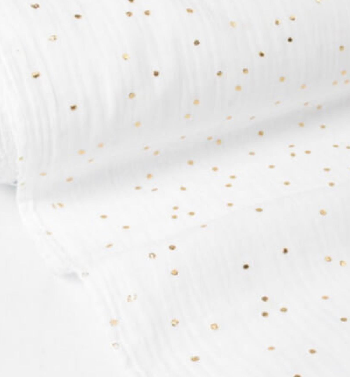 Gaze de coton à pois doré -Pimiz coloris Blanc-certifié Oeko Tex
