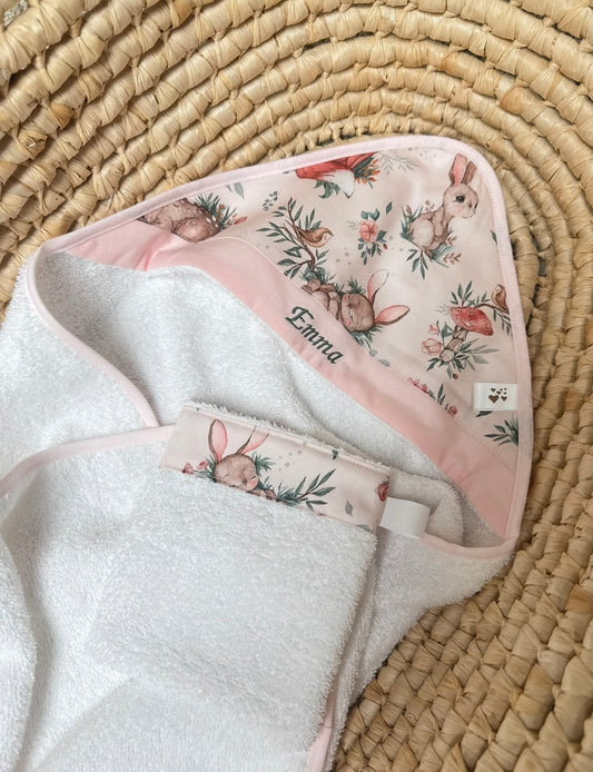 Cape de Bain Bébé Animaux Sauvages + Gant - Personnalisable