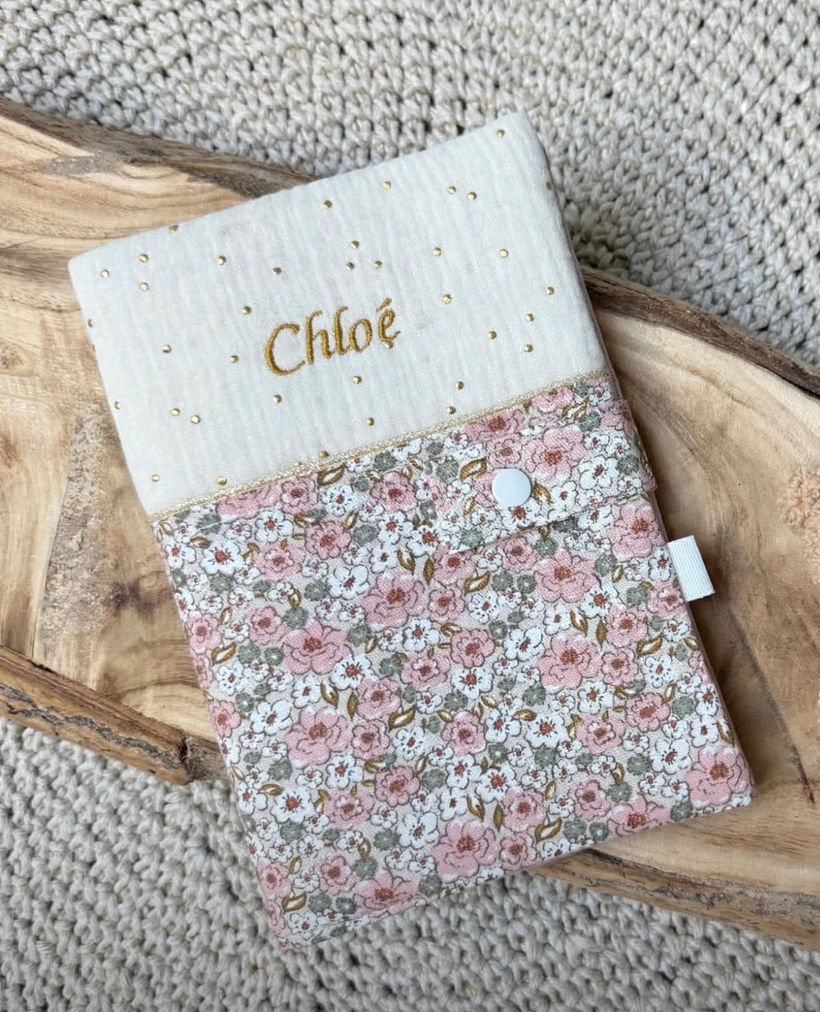 Protège Carnet de Santé & finition lurex - gaze 3 coloris