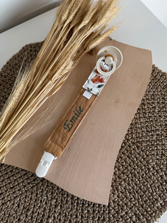 Attache tétine bi-tissu