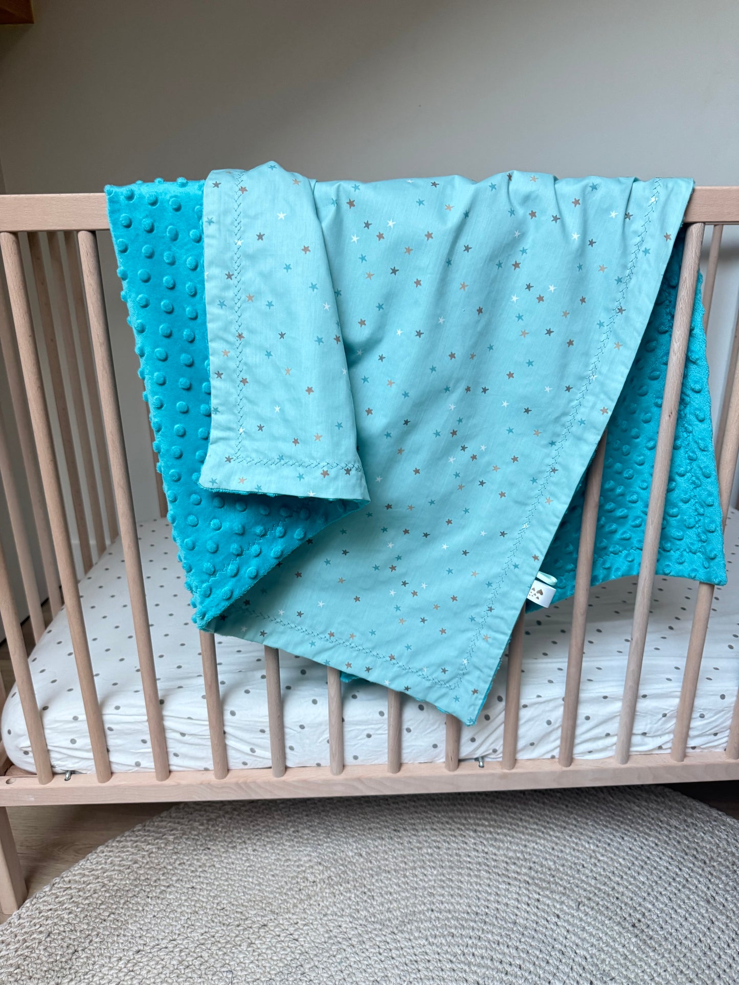 Couverture pour bébé bi-matière  étoiles ⭐️ Nouveautés choix 3 coloris Minky